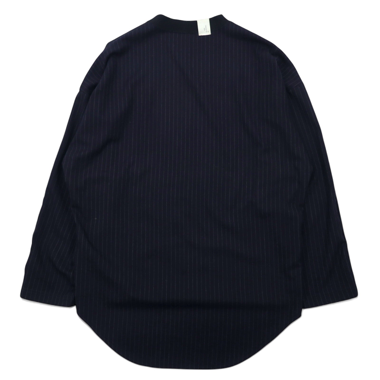 N.HOOLYWOOD T-shirt a manica lunga oversize S nero blu navy, design con inserti frontali e posteriori, a righe, 1202-CS14-031 Made in Japan