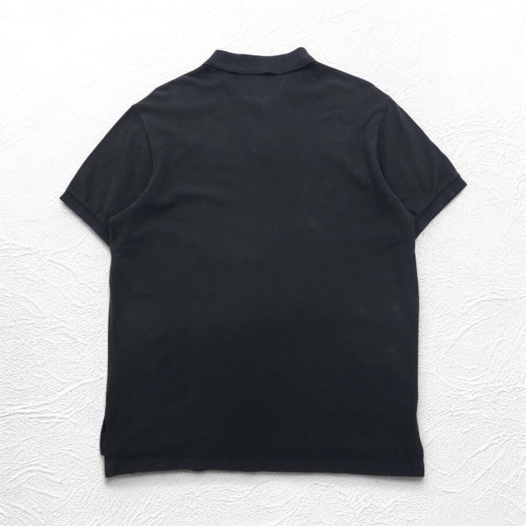 Polo by Ralph Lauren anni '90 CUSTOM FIT Polo 2XL nera a nido d'ape con piccolo ricamo pony
