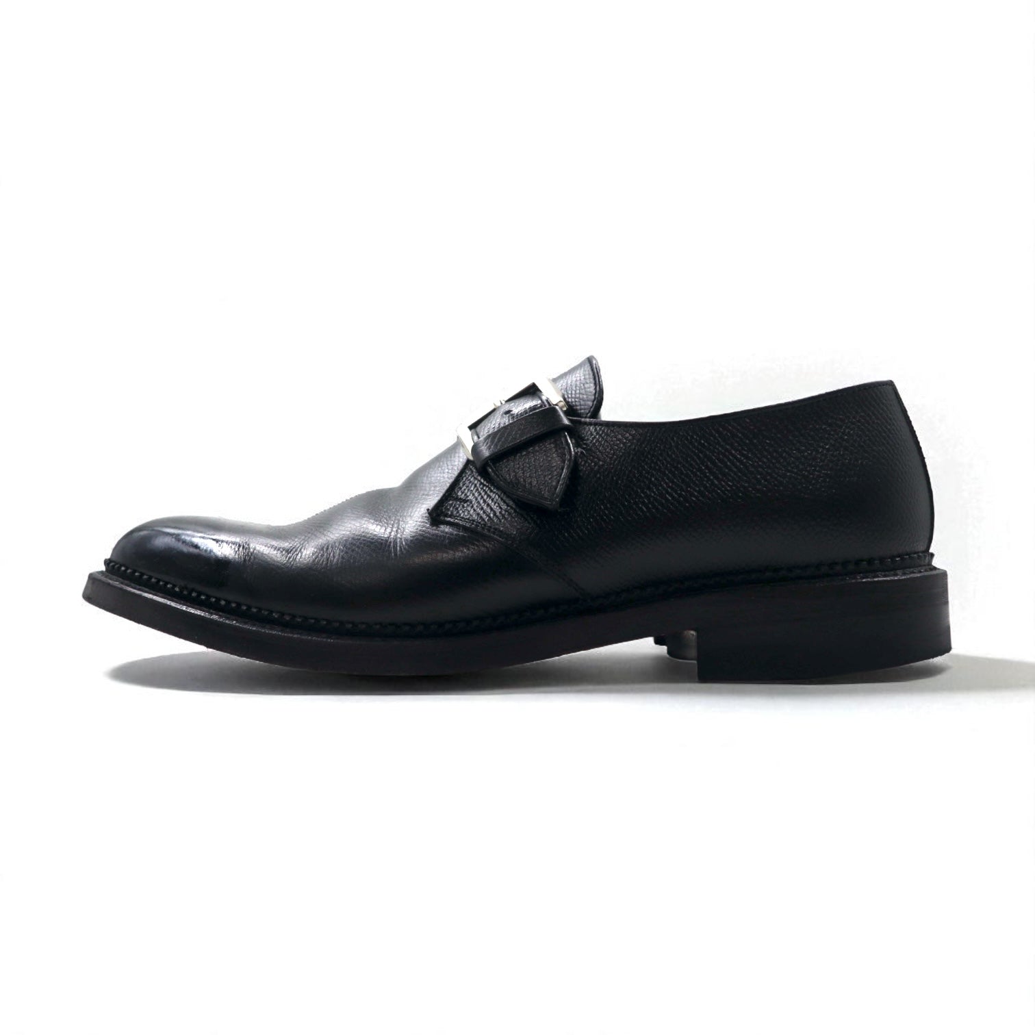 Scarpe eleganti Monkstrap REGAL 26 cm nere in pelle goffrata 2321 Prodotto in Giappone