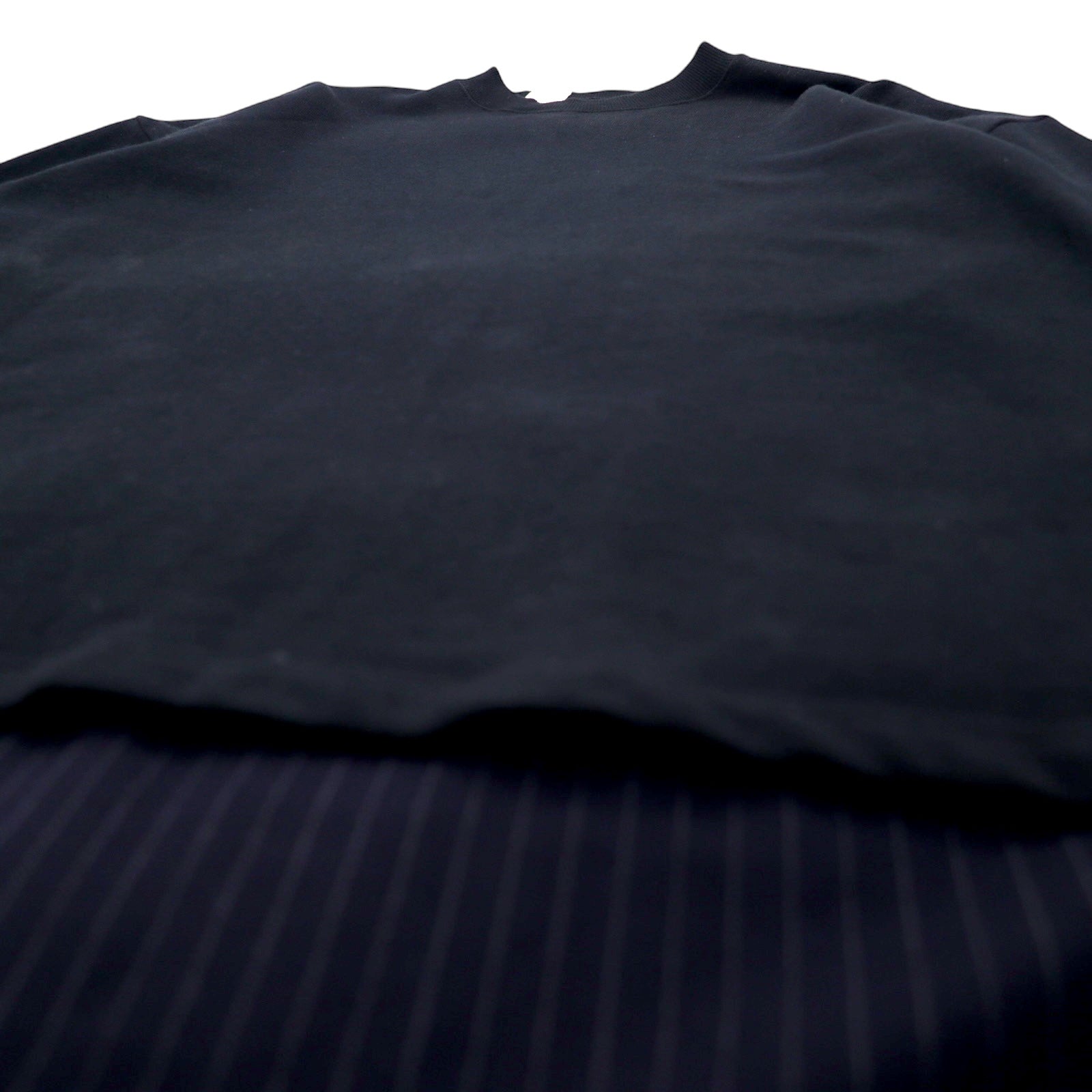 N.HOOLYWOOD T-shirt a manica lunga oversize S nero blu navy, design con inserti frontali e posteriori, a righe, 1202-CS14-031 Made in Japan