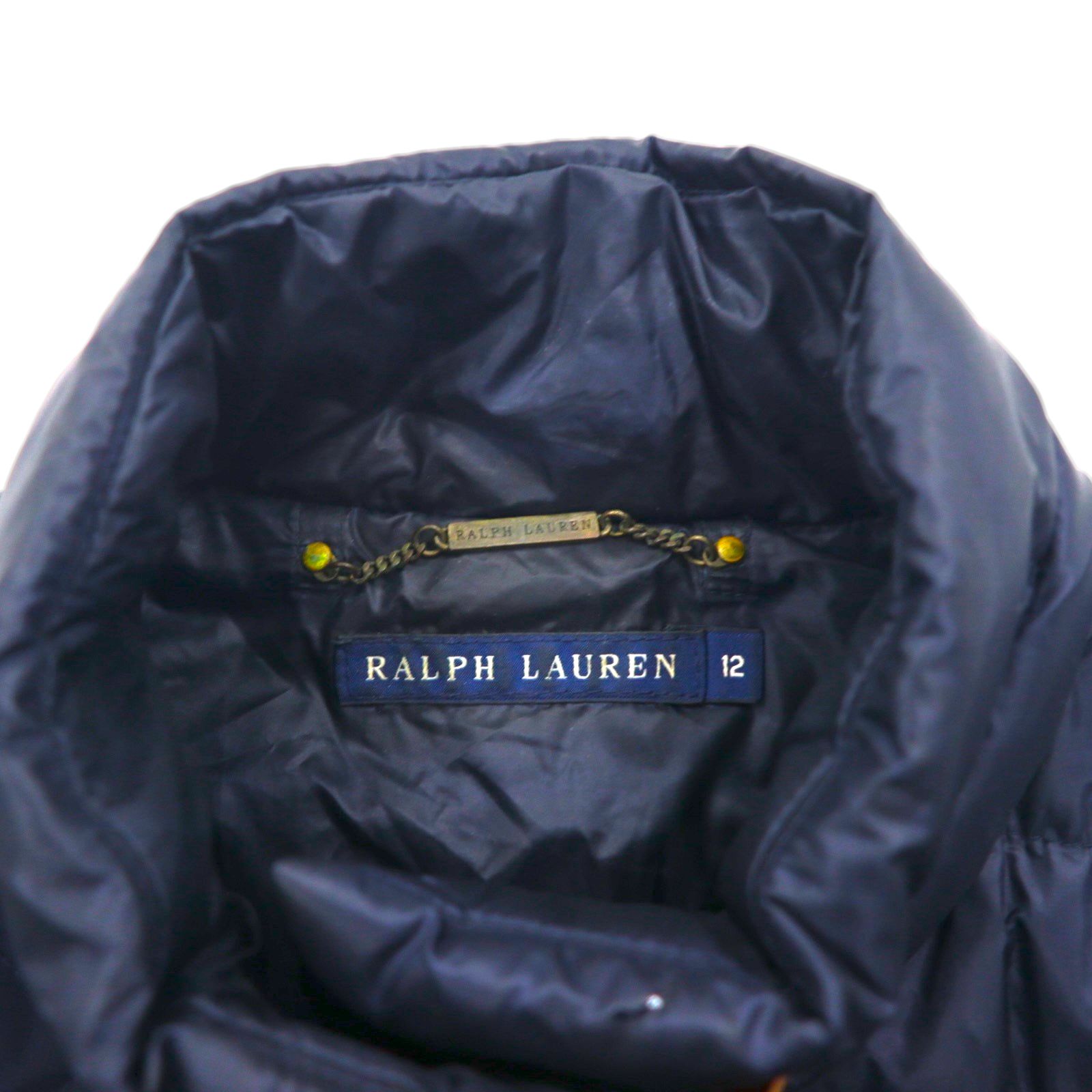 Ralph Lauren 90年代 キルティング ダウンジャケット XL ネイビー ナイロン チンストラップ