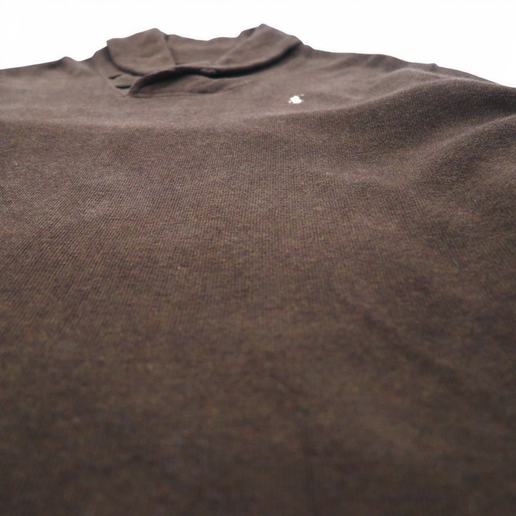 Polo by Ralph Lauren maglione con colletto a scialle e toppe sui gomiti, taglia XL, marrone, con ricamo piccolo pony