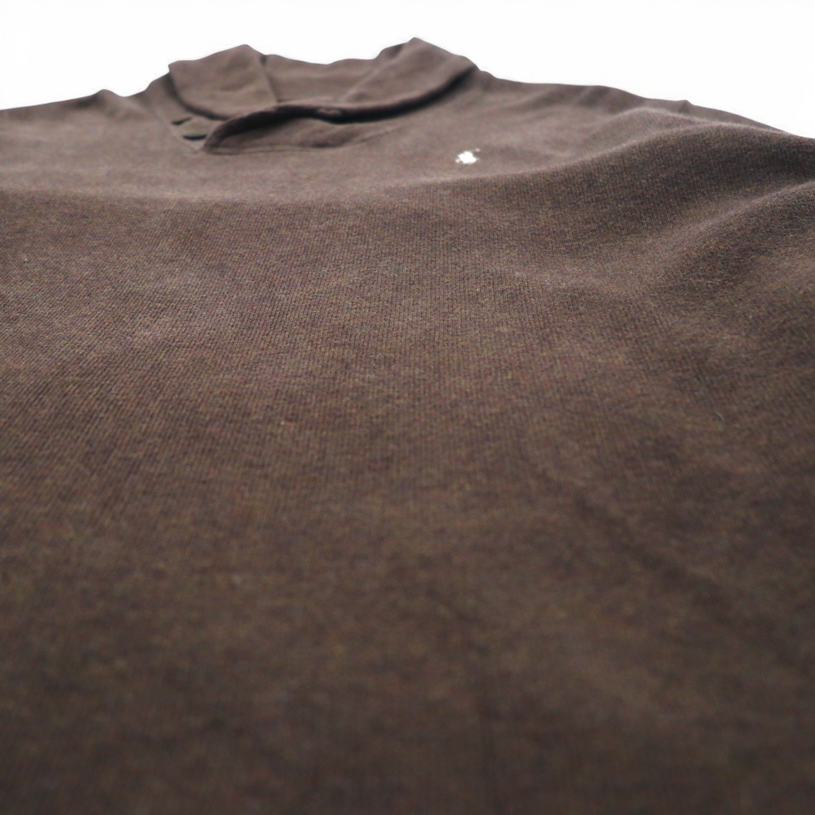 Polo by Ralph Lauren maglione con colletto a scialle e toppe sui gomiti, taglia XL, marrone, con ricamo piccolo pony
