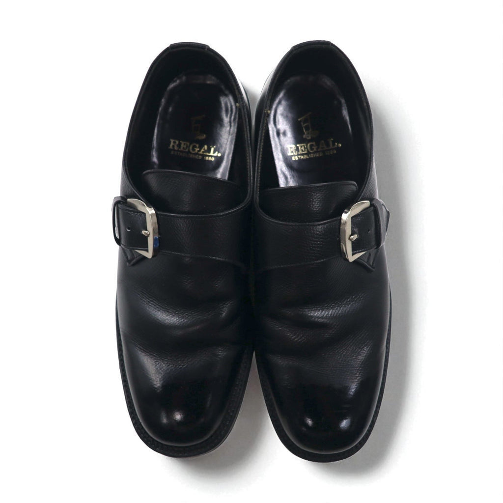 Scarpe eleganti Monkstrap REGAL 26 cm nere in pelle goffrata 2321 Prodotto in Giappone