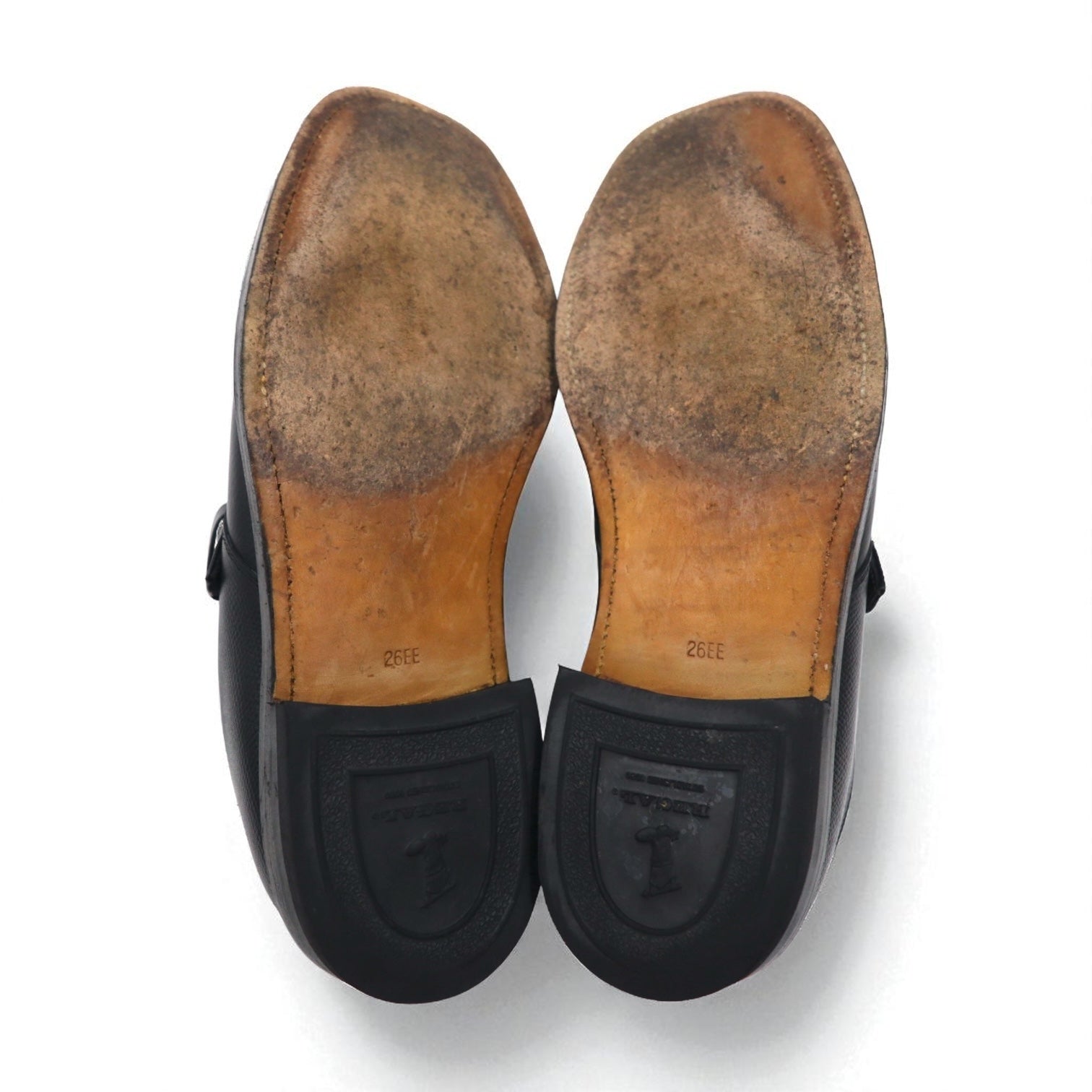 Scarpe eleganti Monkstrap REGAL 26 cm nere in pelle goffrata 2321 Prodotto in Giappone