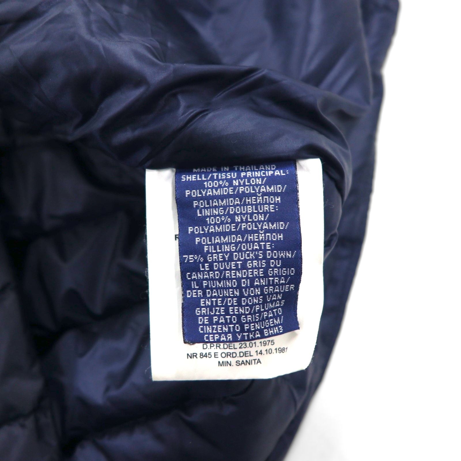 Ralph Lauren 90年代 キルティング ダウンジャケット XL ネイビー ナイロン チンストラップ