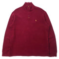 Polo by Ralph Lauren Felpa con mezza zip L bordeaux in cotone con ricamo piccolo pony