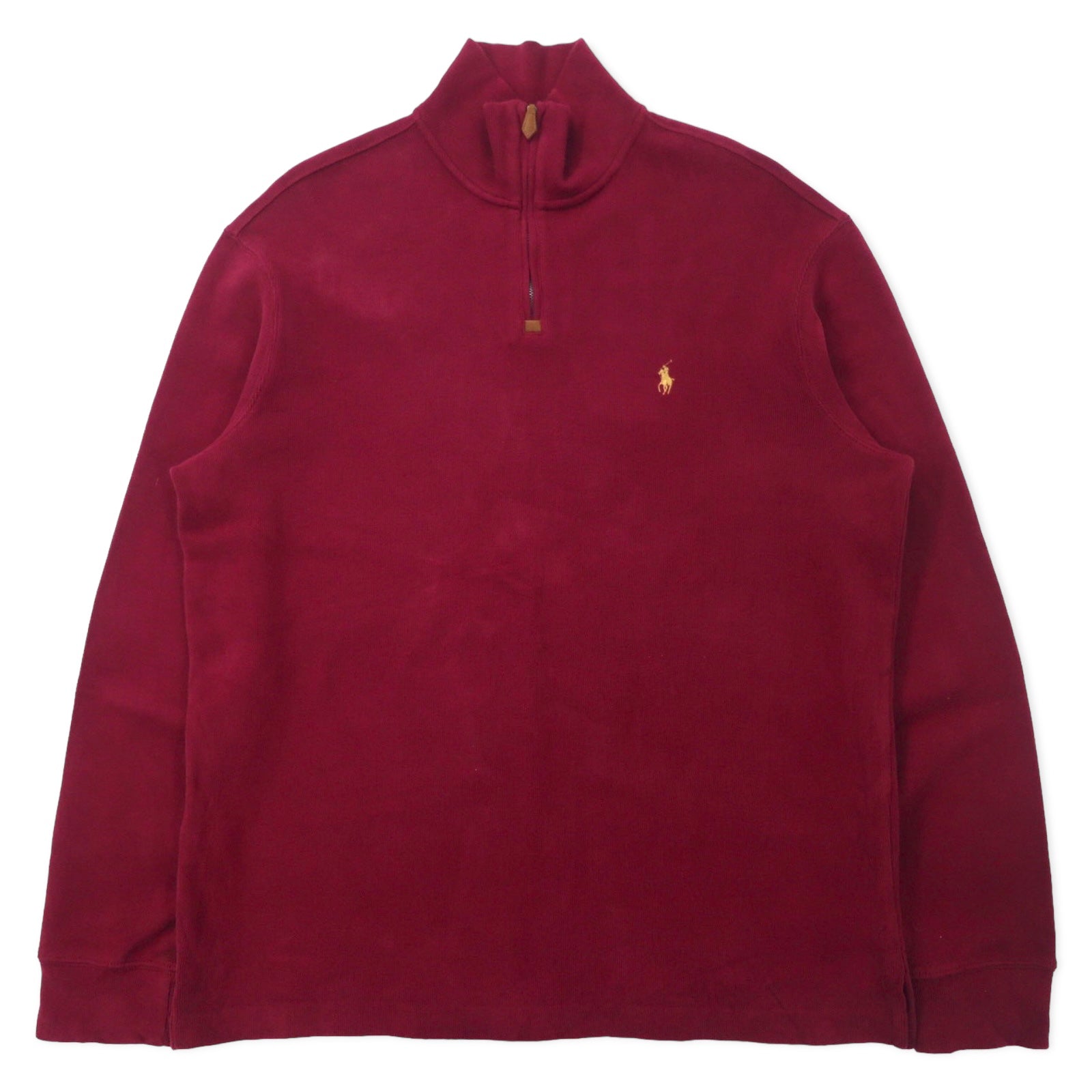 Polo by Ralph Lauren Felpa con mezza zip L bordeaux in cotone con ricamo piccolo pony