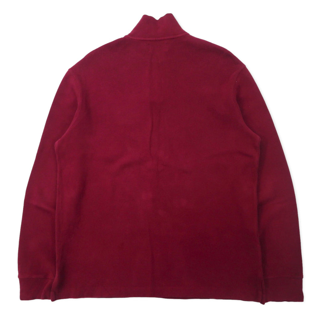 Polo by Ralph Lauren Felpa con mezza zip L bordeaux in cotone con ricamo piccolo pony