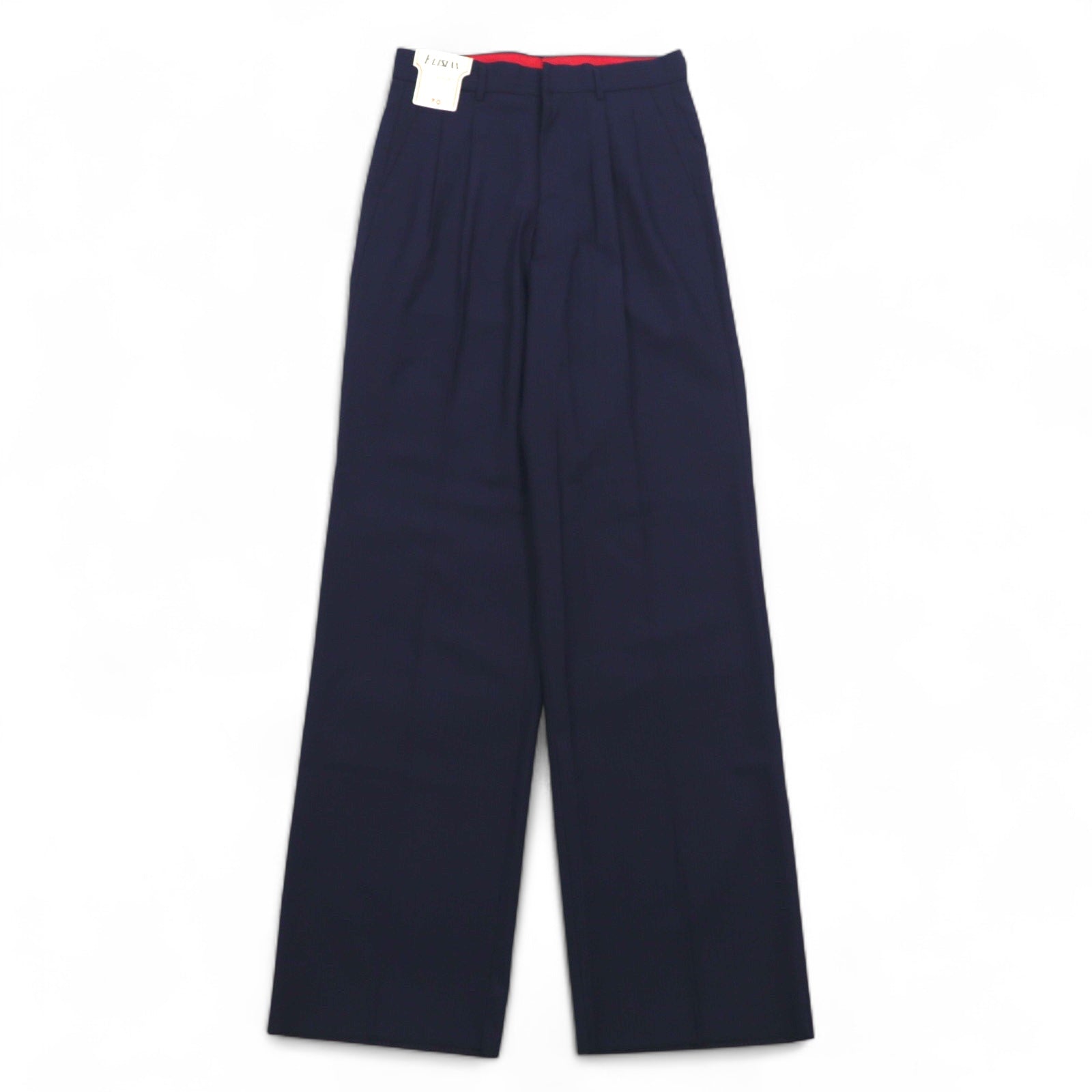 Vintage anni '70 Made in Japan Pantaloni ELISIAN anni '70 Pantaloni a pieghe taglia S Colore navy a righe YZIP Nuovo con etichetta