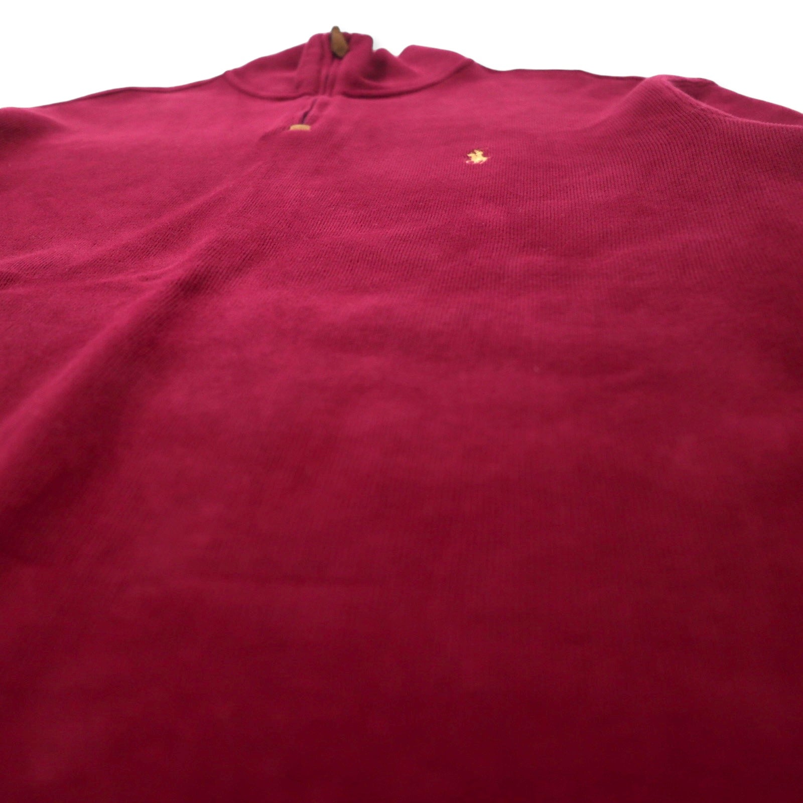 Polo by Ralph Lauren Felpa con mezza zip L bordeaux in cotone con ricamo piccolo pony