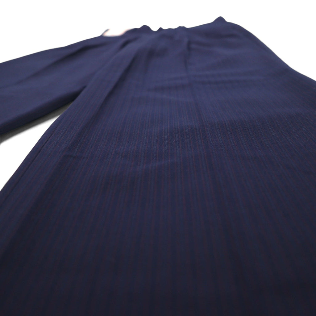 Vintage 70s Japan Made Trousers ELISIAN 70年代 タック スラックスパンツ S ネイビー ストライプ YZIP 未使用品