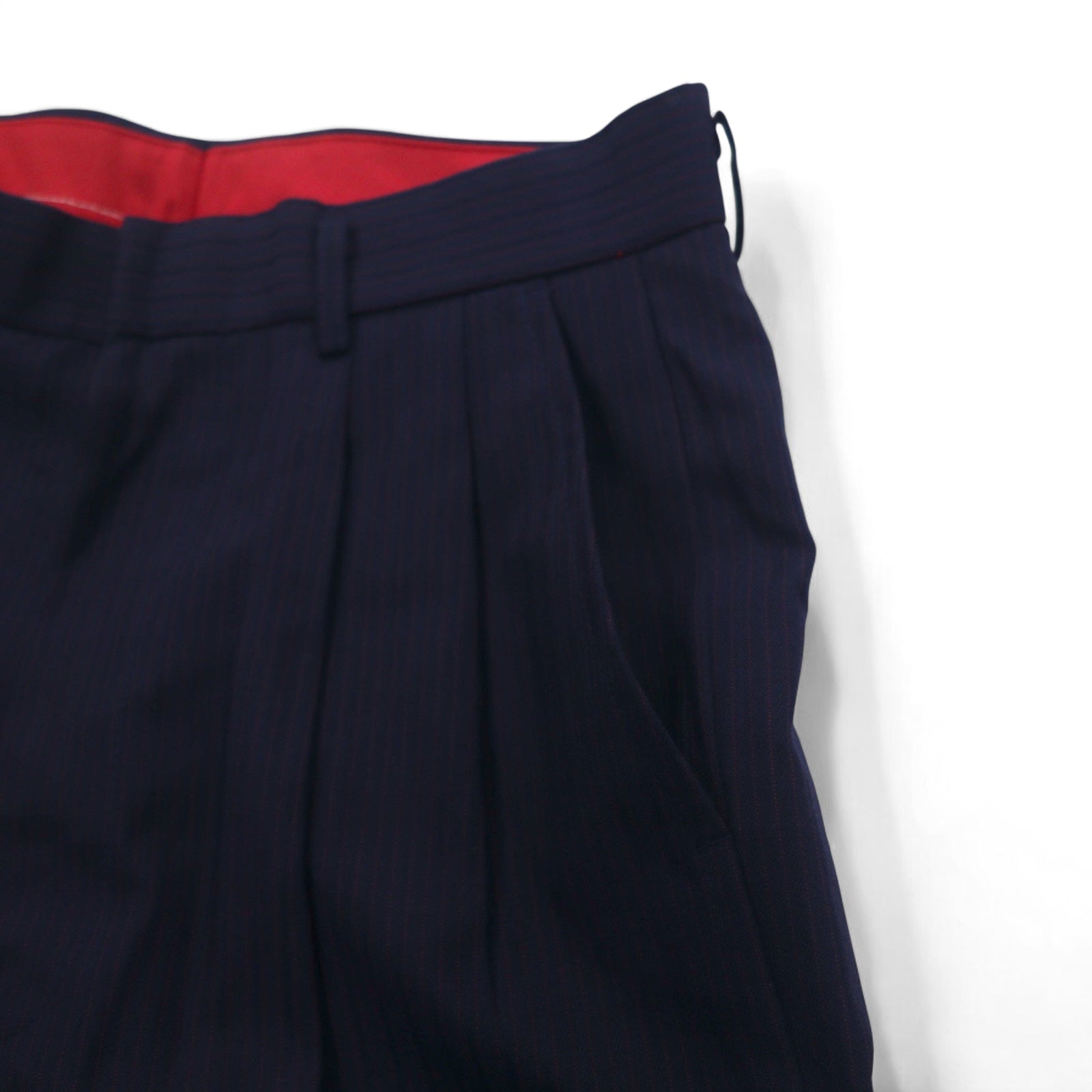 Vintage anni '70 Made in Japan Pantaloni ELISIAN anni '70 Pantaloni a pieghe taglia S Colore navy a righe YZIP Nuovo con etichetta