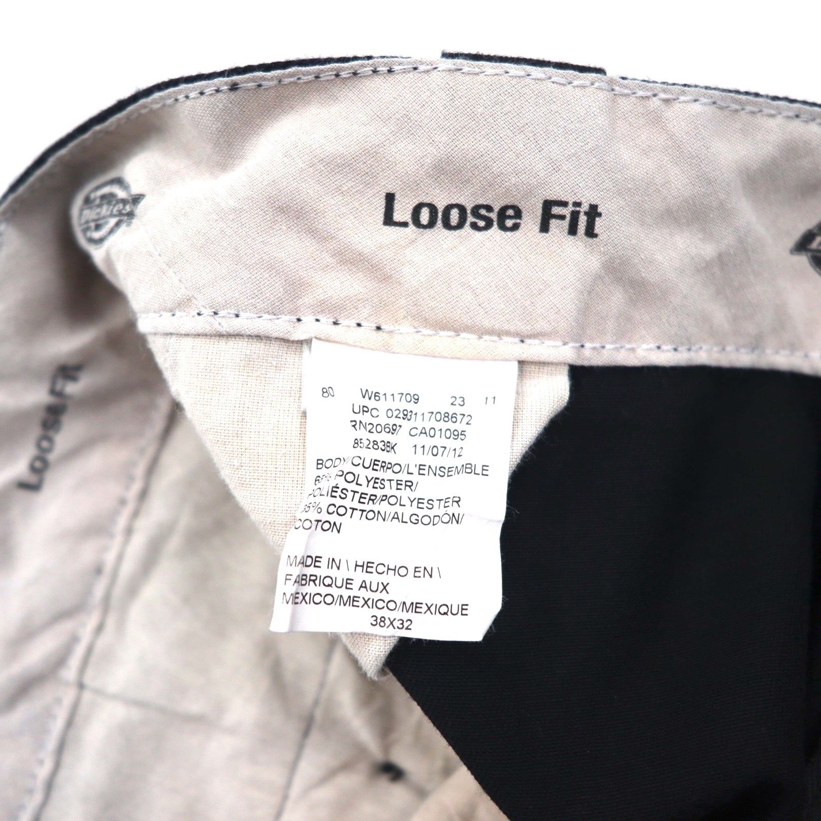 Dickies Pantaloni da lavoro Loose Fit Double Knee Chino XL neri LOOSE FIT 85283BK Fabbricato in Messico