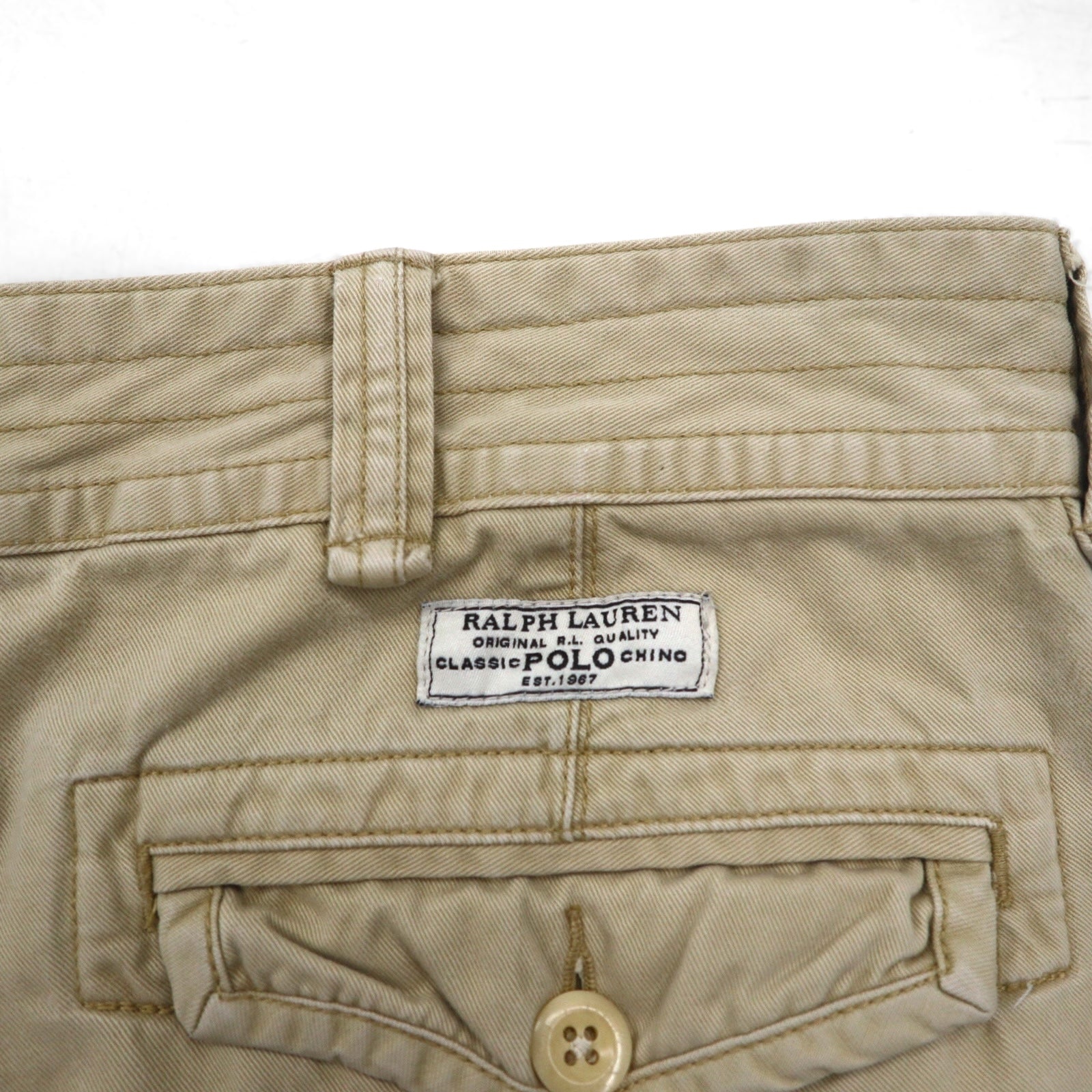 POLO RALPH LAUREN ポロチノ バギー ショート カーゴパンツ ハーフパンツ L ベージュ コットン