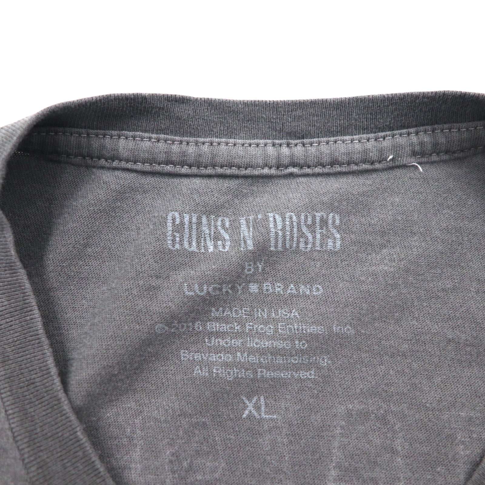 USA製 GUNS N' ROSES ガンズアンドローゼズ バンド Tシャツ XL グレー 両面 スカル クロス LUCKY BRAND