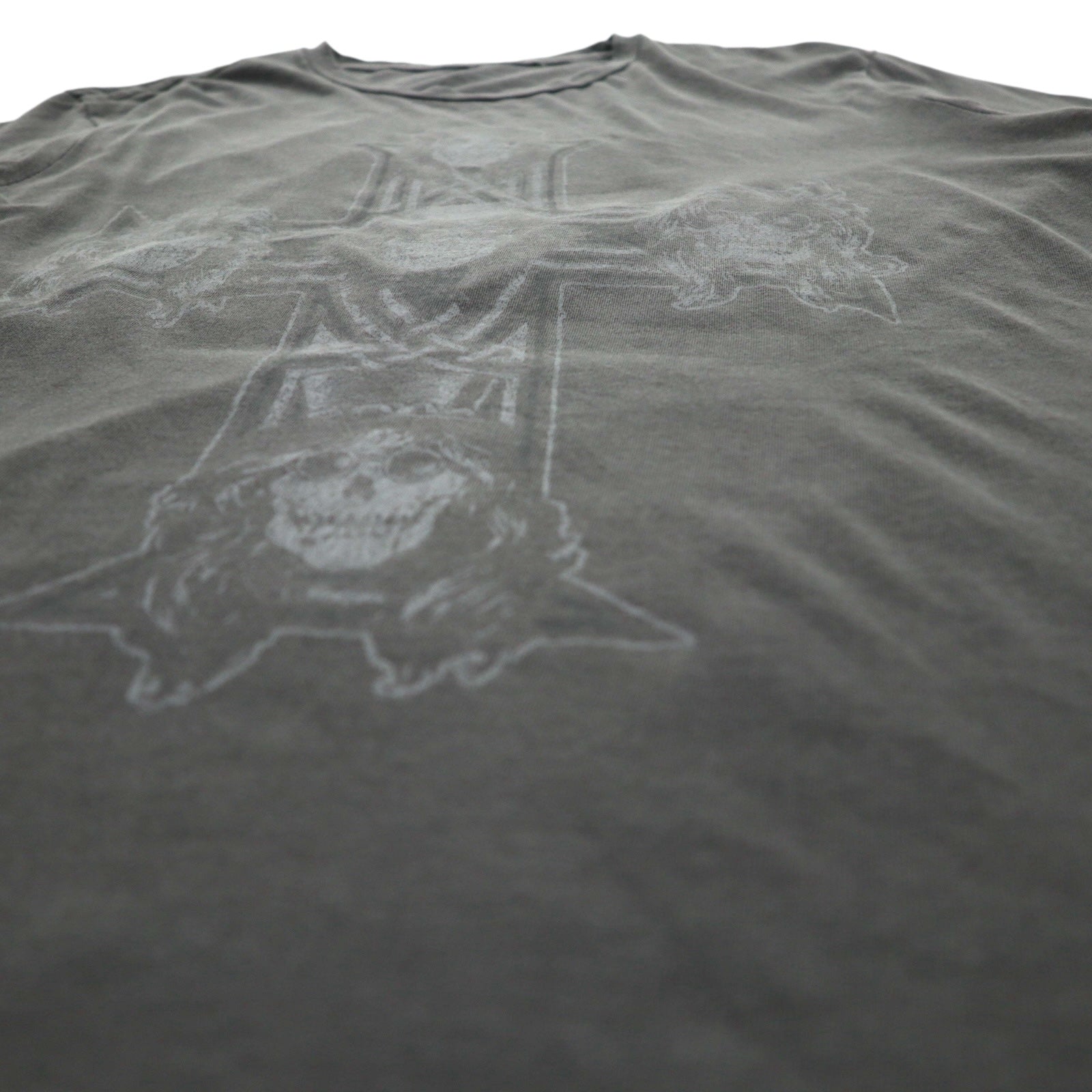 USA製 GUNS N' ROSES ガンズアンドローゼズ バンド Tシャツ XL グレー 両面 スカル クロス LUCKY BRAND
