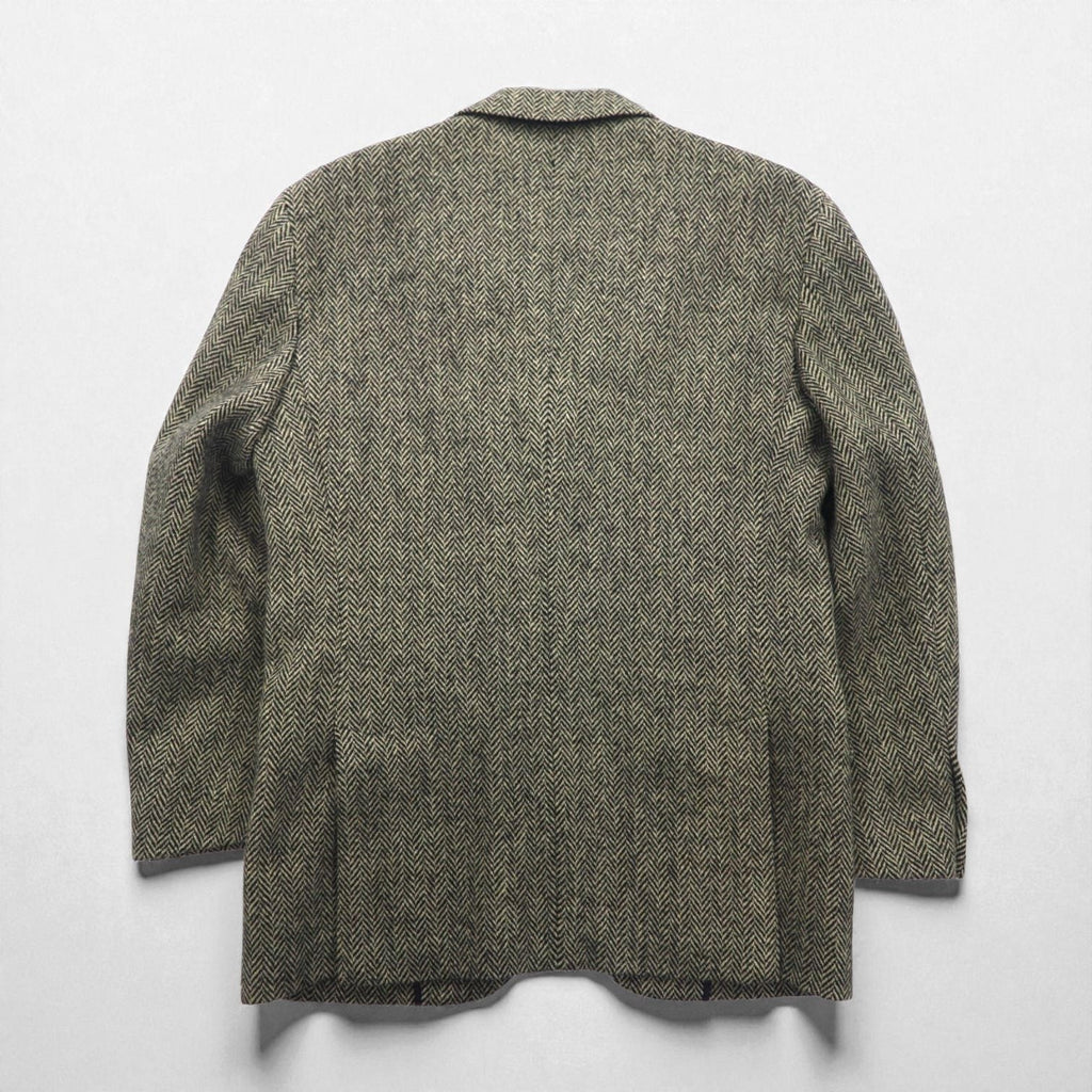 Polo Ralph Lauren 90年代 日本製 ヘリンボーン ツイード 3B テーラードジャケット M グレー ウール