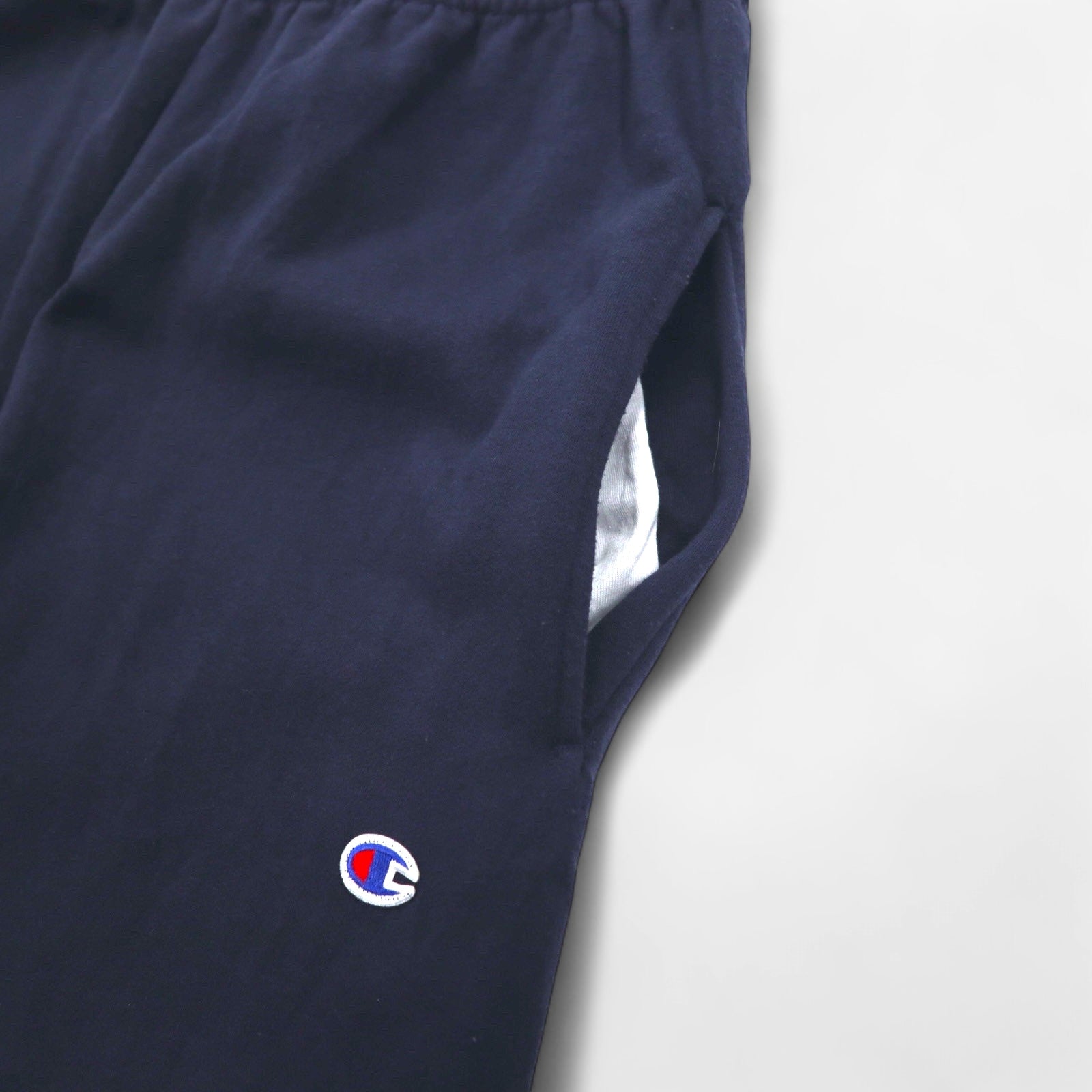 Champion Pantaloni della tuta L Blu navy Cotone interno felpato Etichetta a barra Fabbricati in Honduras