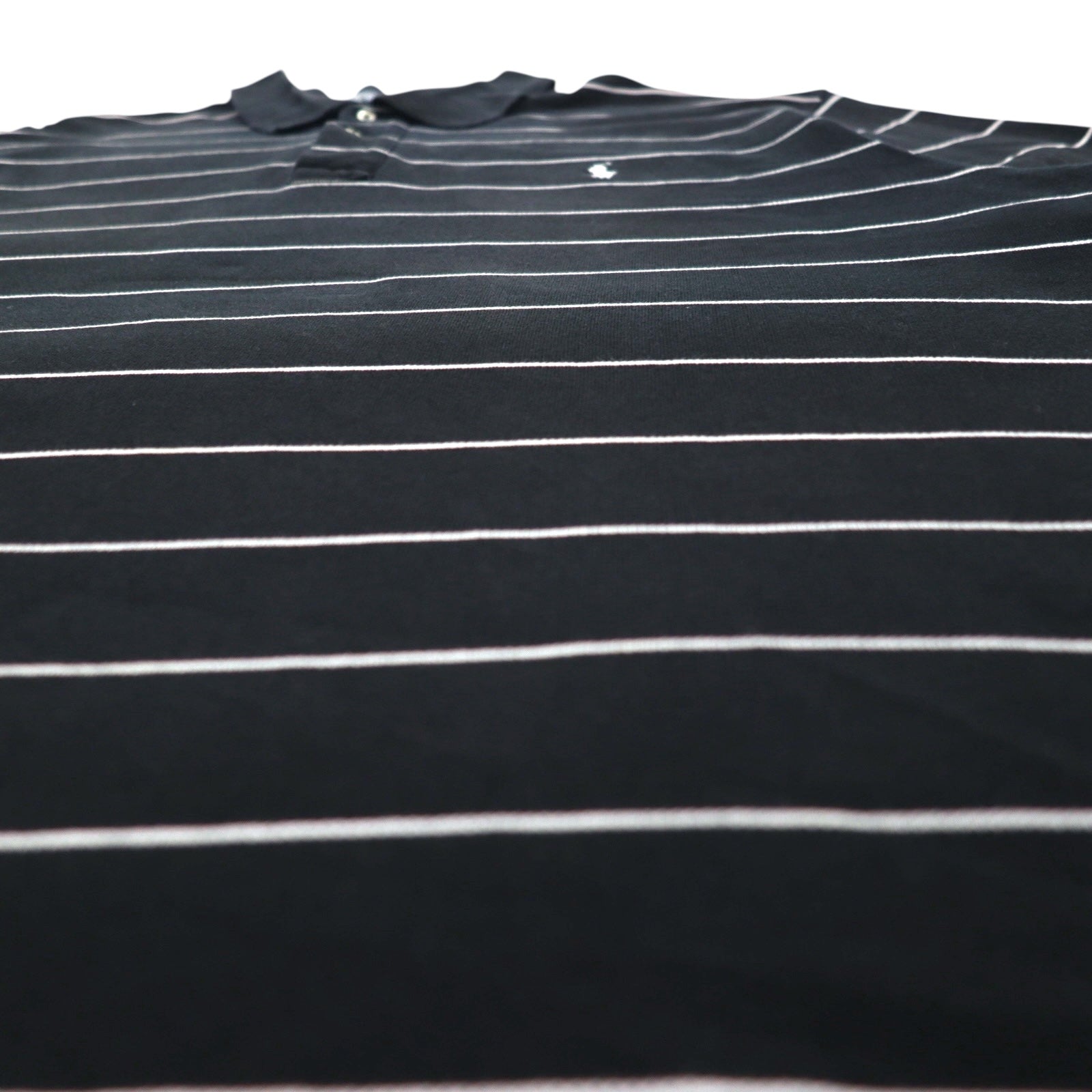 Polo by Ralph Lauren 90年代 ボーダー ポロシャツ 2XL BIG ビッグサイズ ブラック 鹿の子 スモールポニー刺繍