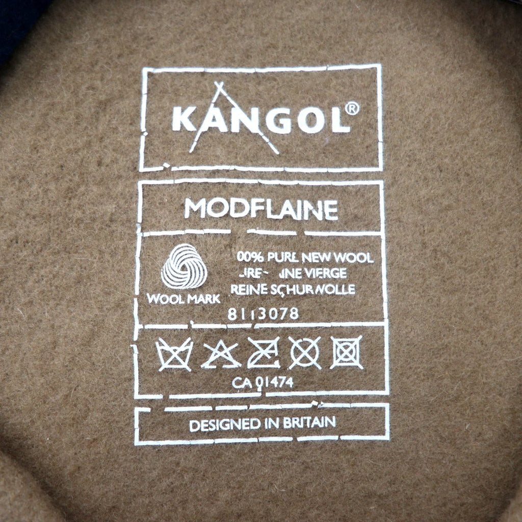 KANGOL ベレー帽 ONE ベージュ ウール ロゴ刺繍 MODFLAINE 未使用品