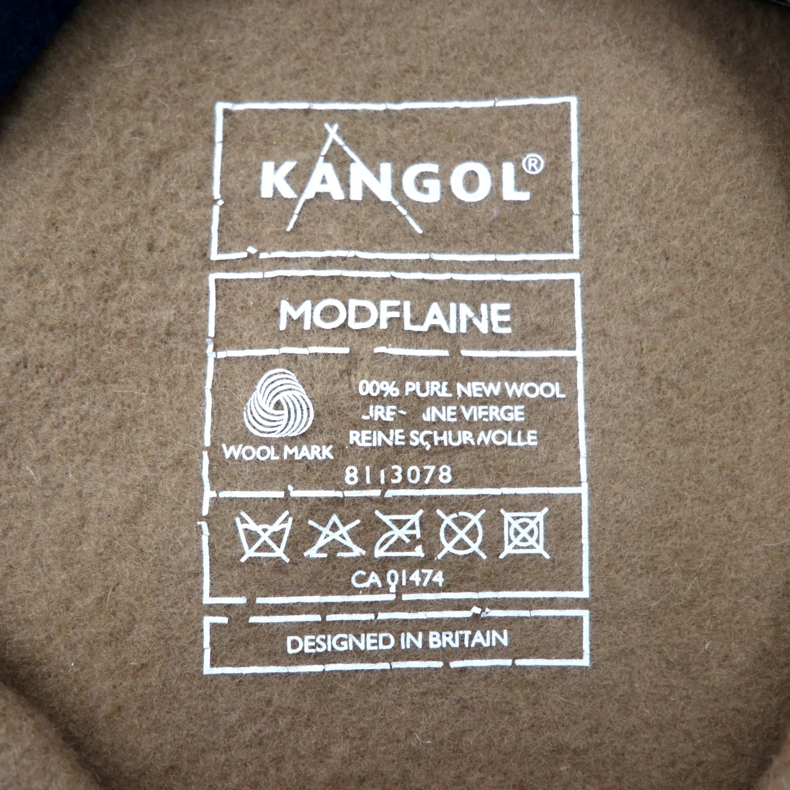 KANGOL Berretto ONE Beige Lana Logo ricamato MODFLAINE Articolo non usato