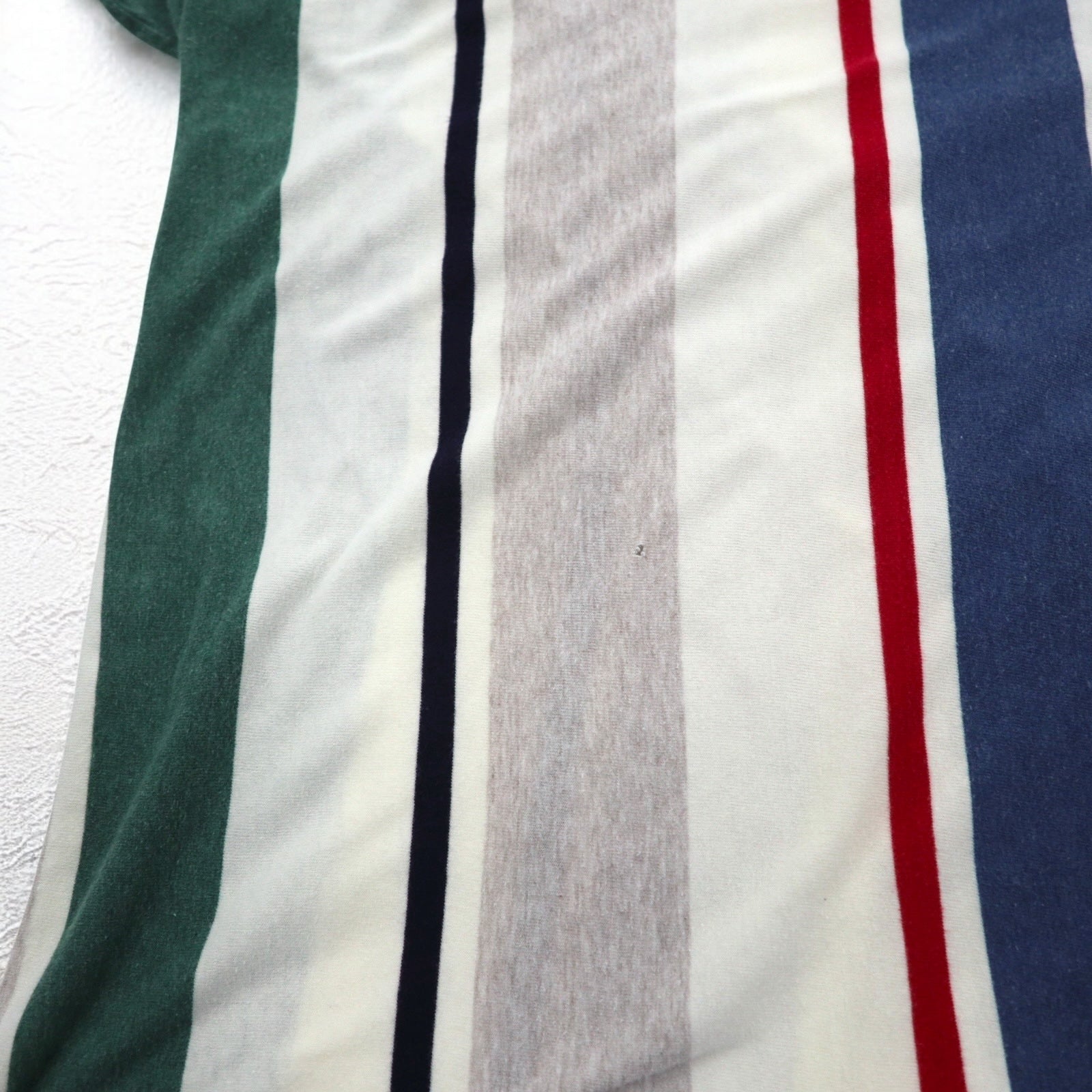 CHAPS RALPH LAUREN Polo L a righe multistrato anni '90 Bianco con logo ricamato