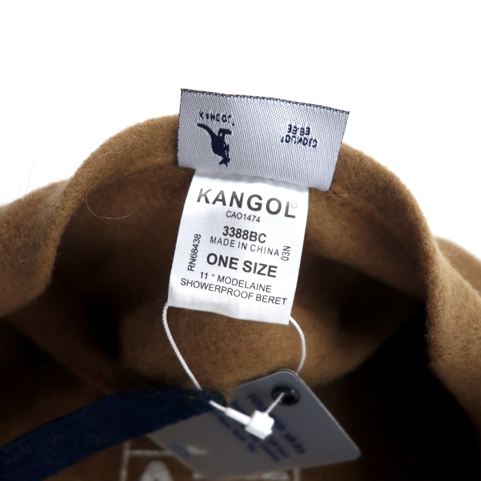 KANGOL Berretto ONE Beige Lana Logo ricamato MODFLAINE Articolo non usato