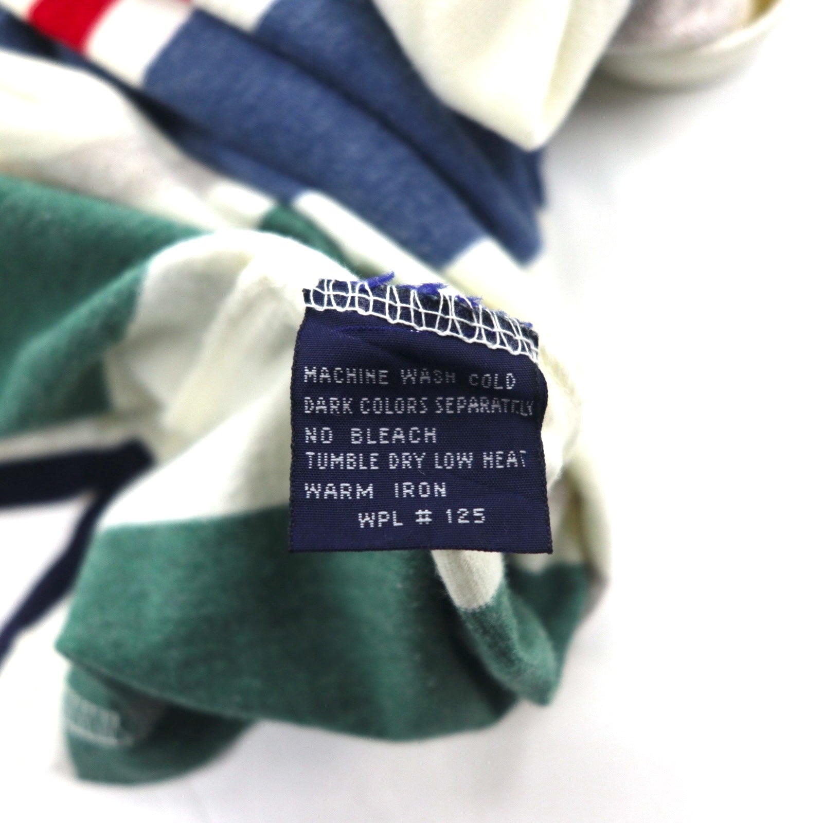 CHAPS RALPH LAUREN Polo L a righe multistrato anni '90 Bianco con logo ricamato