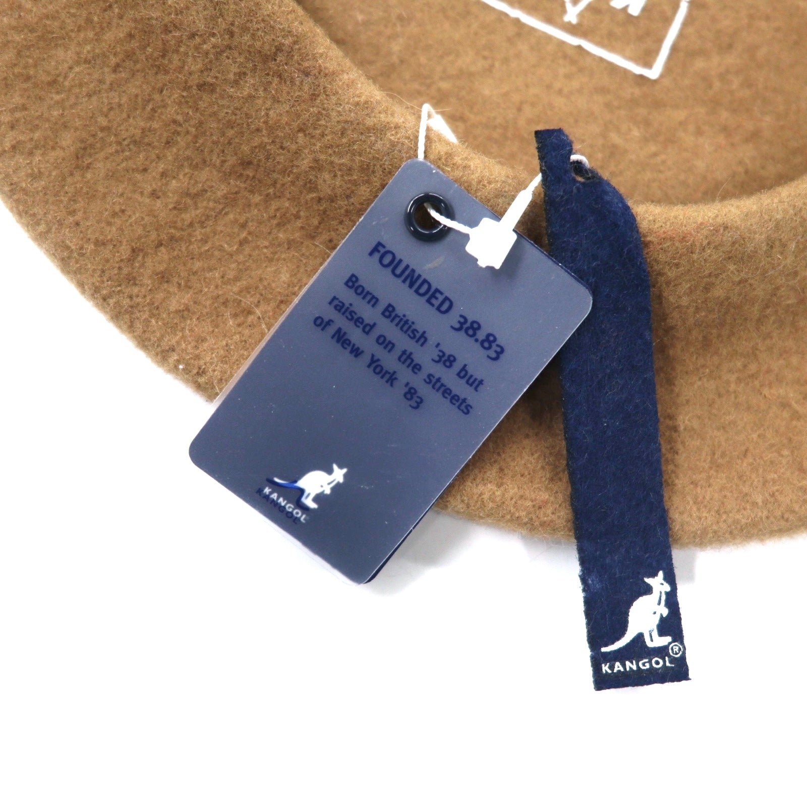 KANGOL Berretto ONE Beige Lana Logo ricamato MODFLAINE Articolo non usato