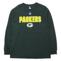 NFL TEAM APPAREL T-shirt a maniche lunghe con stampa Packers, taglia L, verde, cotone, PACKERS, made in Messico