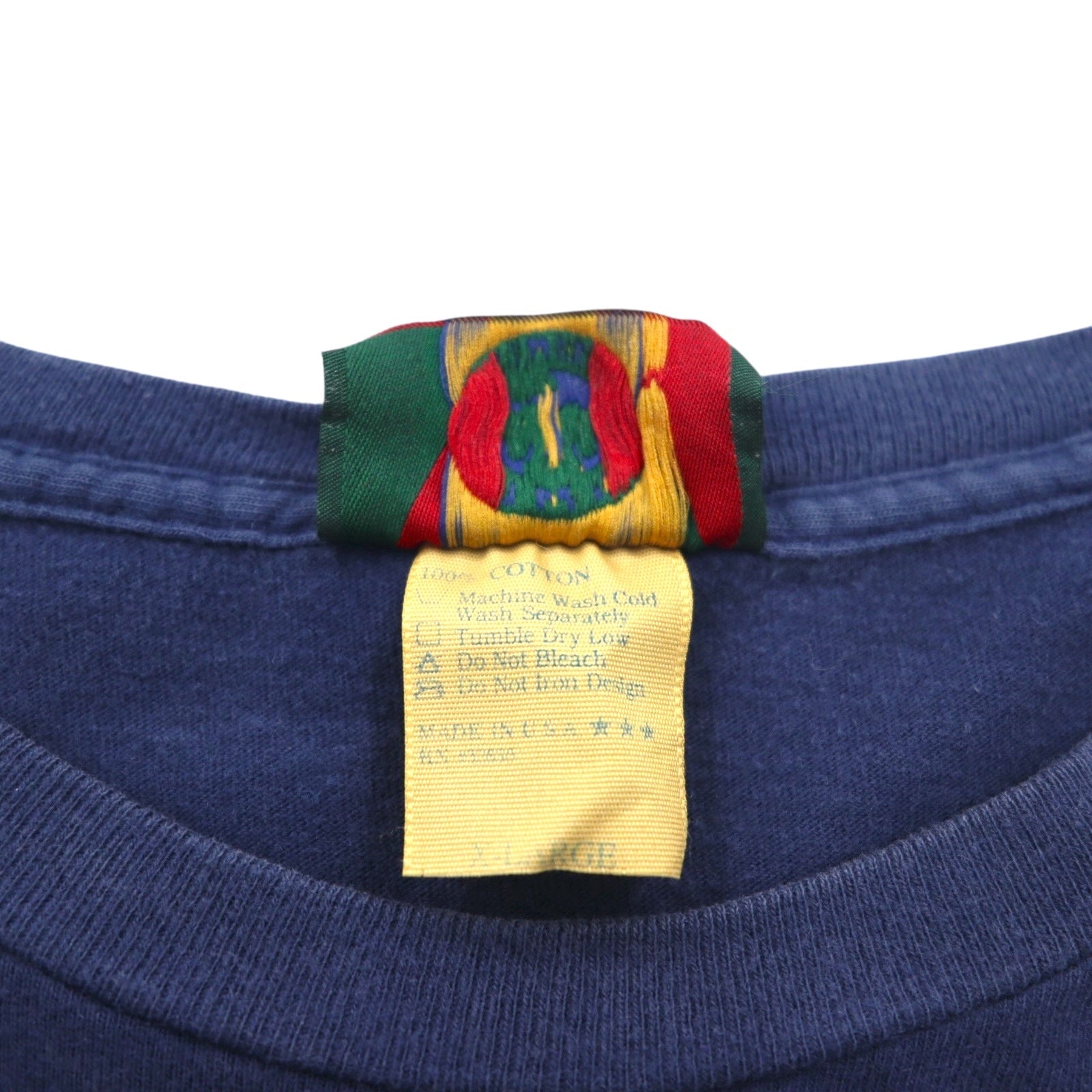 JOSTENS SPORTSWEAR Anni '90 Made in USA MLB INDIANS T-Shirt Stampata XL Blu Navy Cucitura Singola