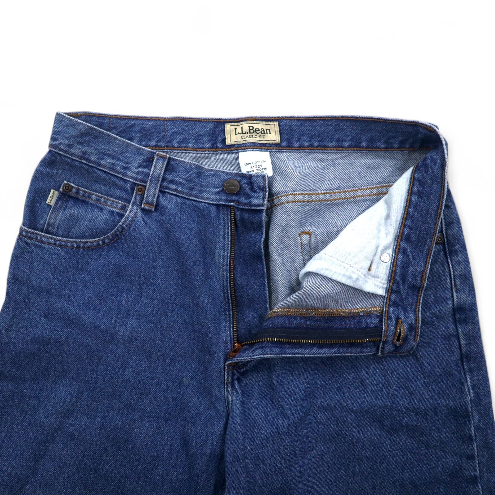 L.L.Bean Pantaloni jeans in denim M indaco blu CLASSIC FIT 220626 Made in Mexico
