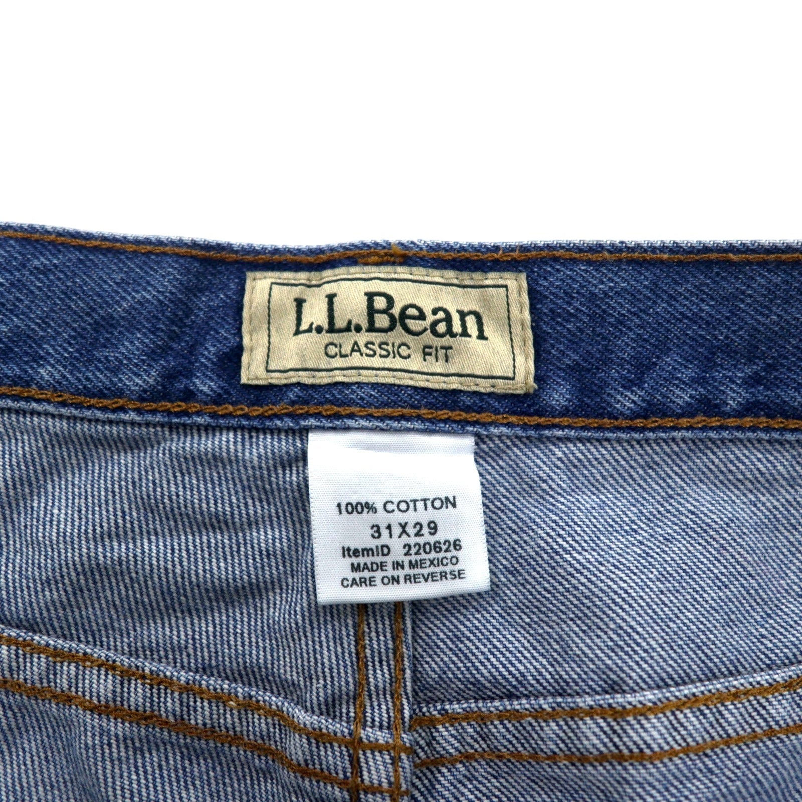 L.L.Bean Pantaloni jeans in denim M indaco blu CLASSIC FIT 220626 Made in Mexico
