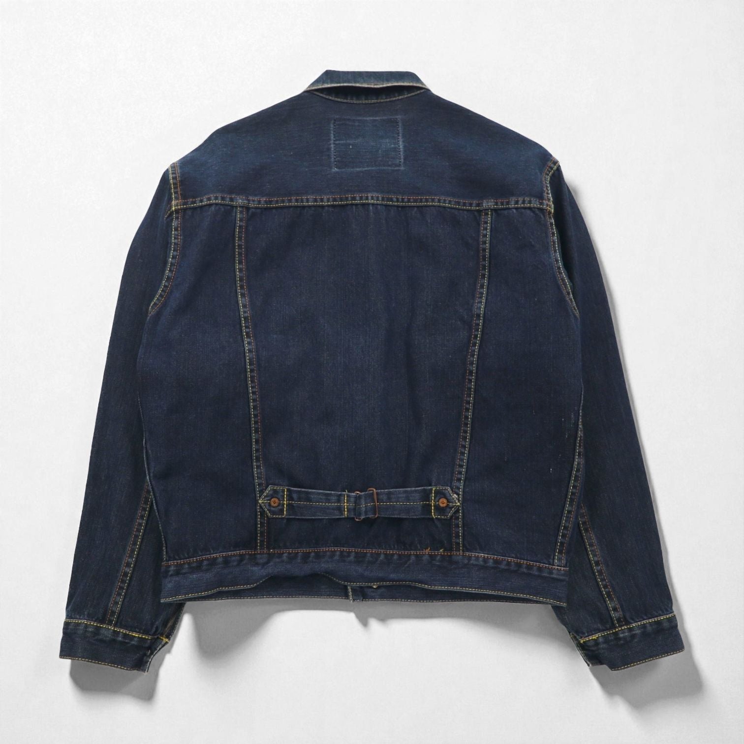 EVISU 2ndタイプ デニム トラッカージャケット Gジャン M 濃紺 インディゴ 赤 カモメ ペイント 東京 大阪 シンチバック セルヴィッヂ