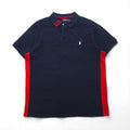 POLO RALPH LAUREN Polo XL navy red cotone piquè mezza zip bottoni a pressione ricamo small pony