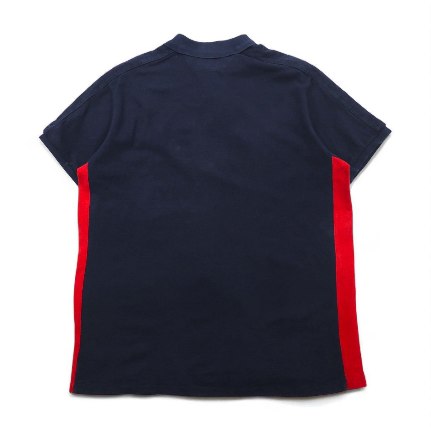 POLO RALPH LAUREN Polo XL navy red cotone piquè mezza zip bottoni a pressione ricamo small pony