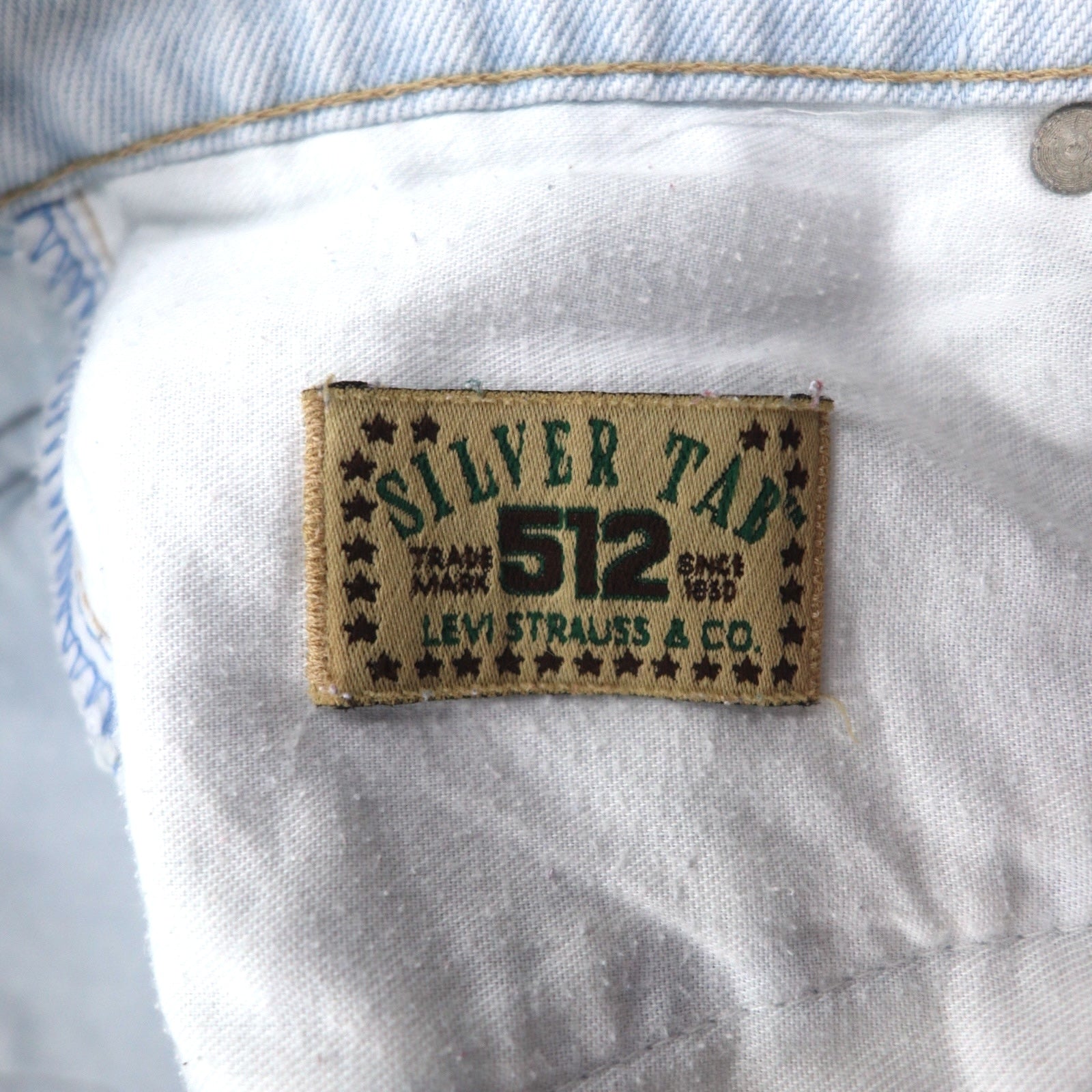 Levi's SILVER TAB anni '90, made in USA, Silver Tab 512, jeans affusolati, taglia M, blu, 40512-0736