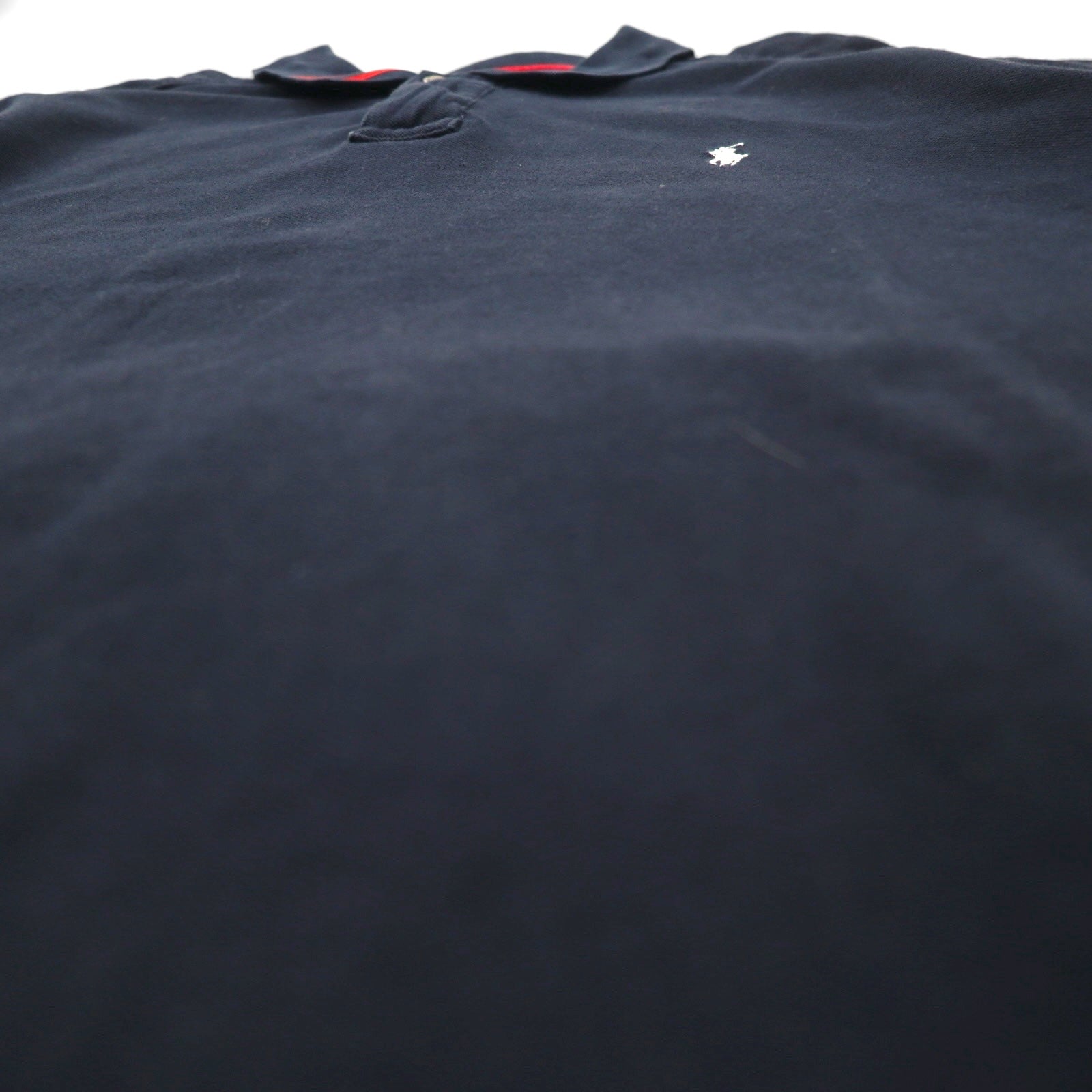 POLO RALPH LAUREN Polo XL navy red cotone piquè mezza zip bottoni a pressione ricamo small pony