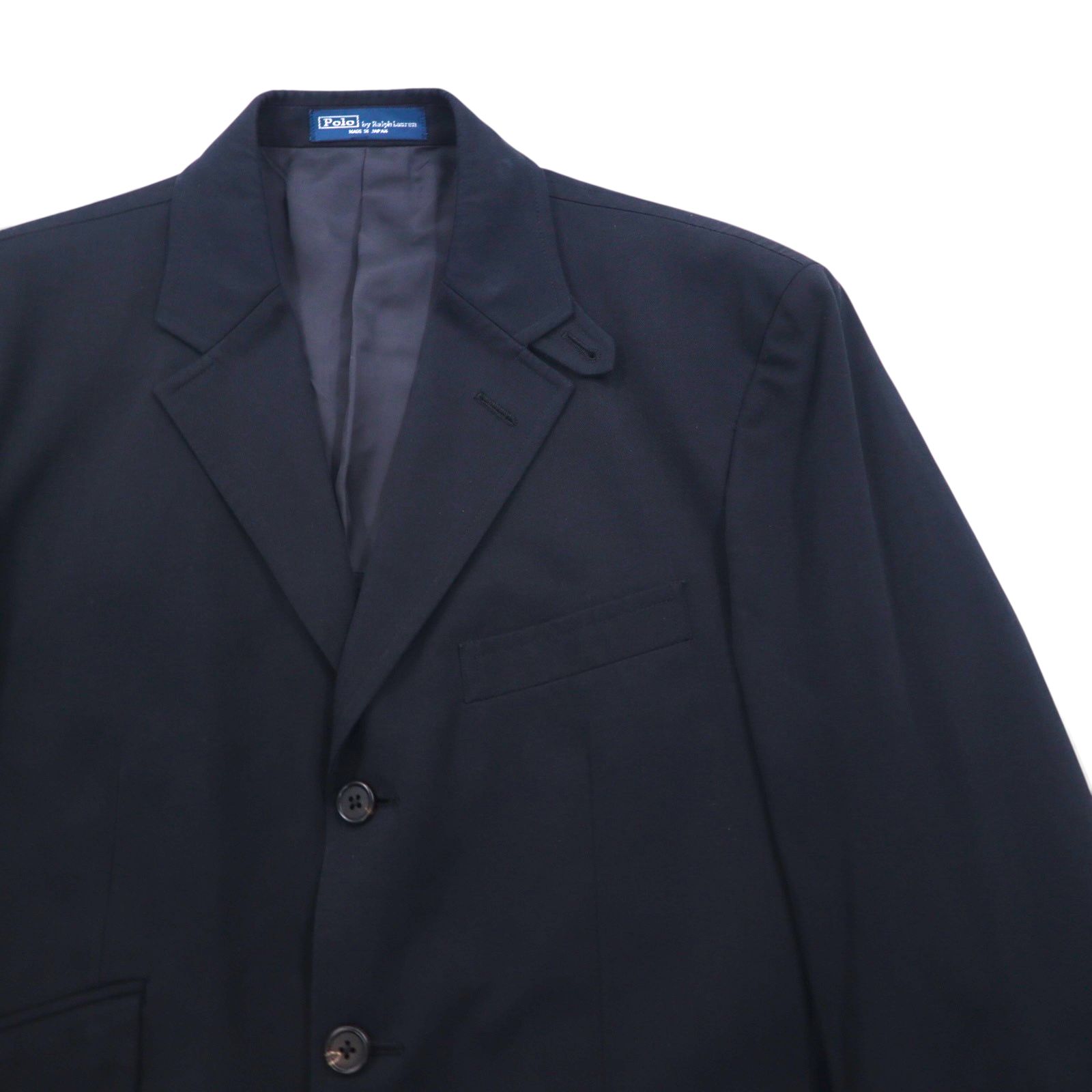 Polo Ralph Lauren 日本製 3B テーラードジャケット S ブラック チンストラップ