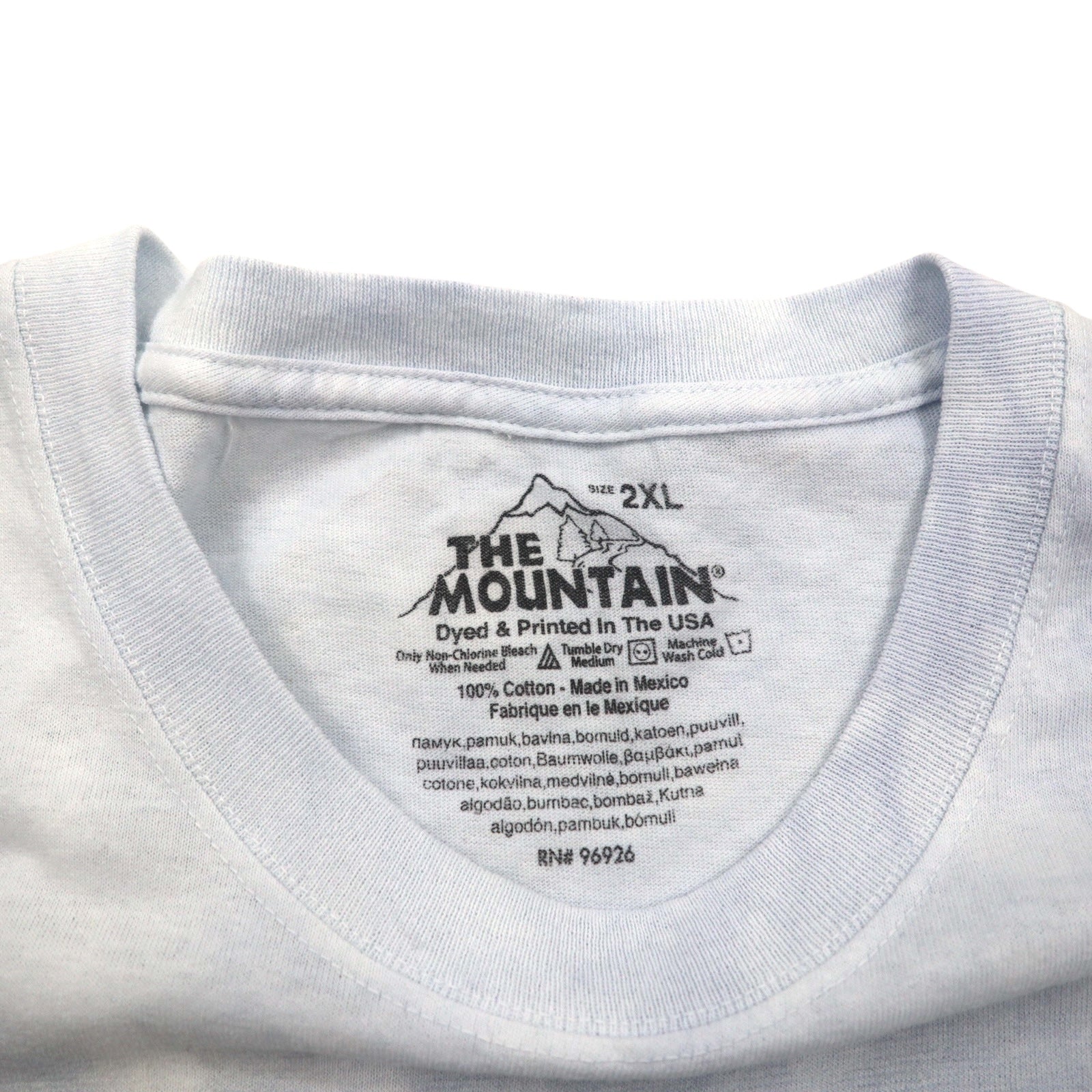 THE MOUNTAIN T-shirt tie-dye oversize 2XL blu stampa animale aquila made in Mexico