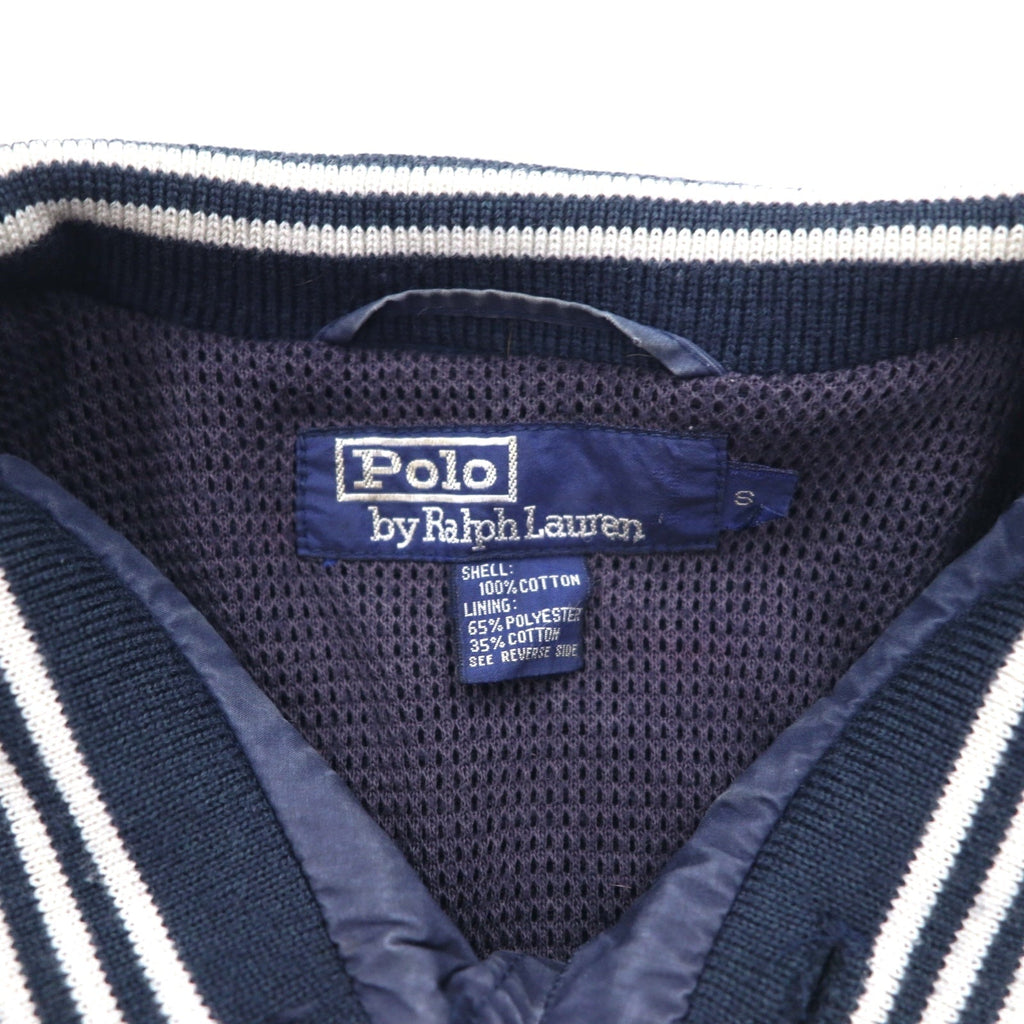 Polo by Ralph Lauren 90年代 ボタスタ スポーツジャケット S ネイビー エンブレムロゴ刺繍