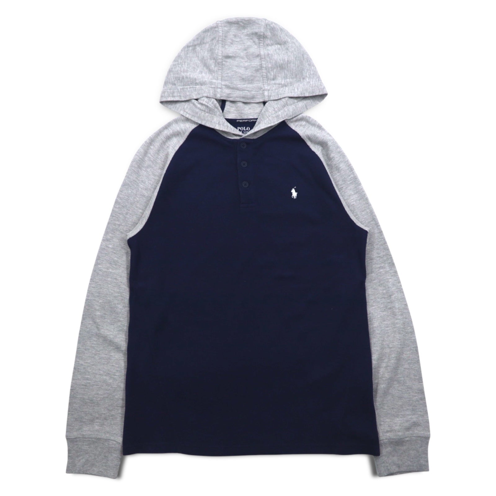 POLO RALPH LAUREN felpa con cappuccio mezza zip XL blu navy piqué PERFORMANCE numerazione small pony