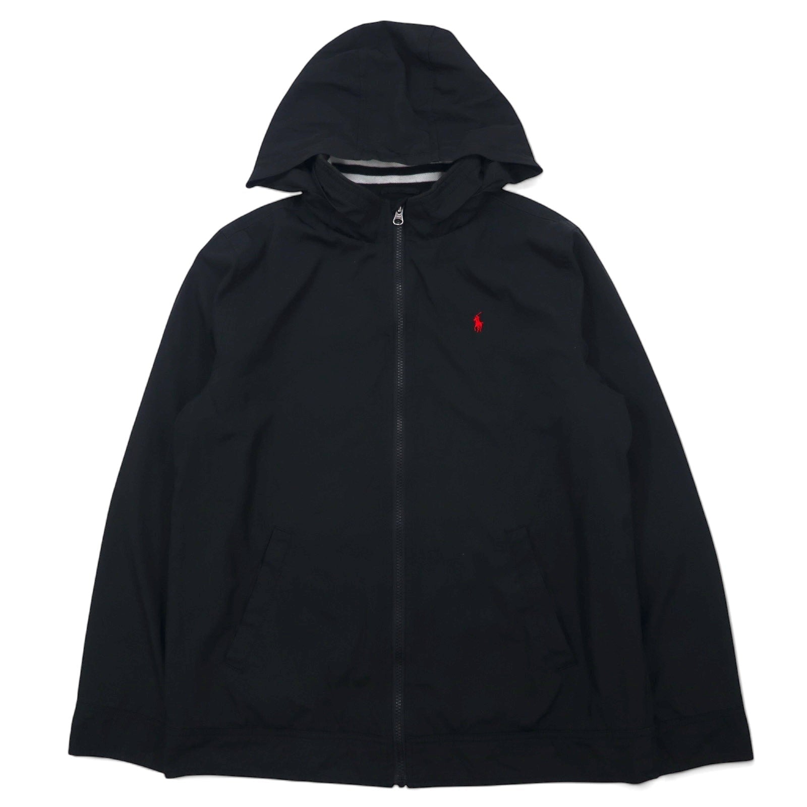 POLO RALPH LAUREN Swingtop Harrington Jacket S Nero Poliestere Cappuccio a scomparsa Ricamo piccolo pony