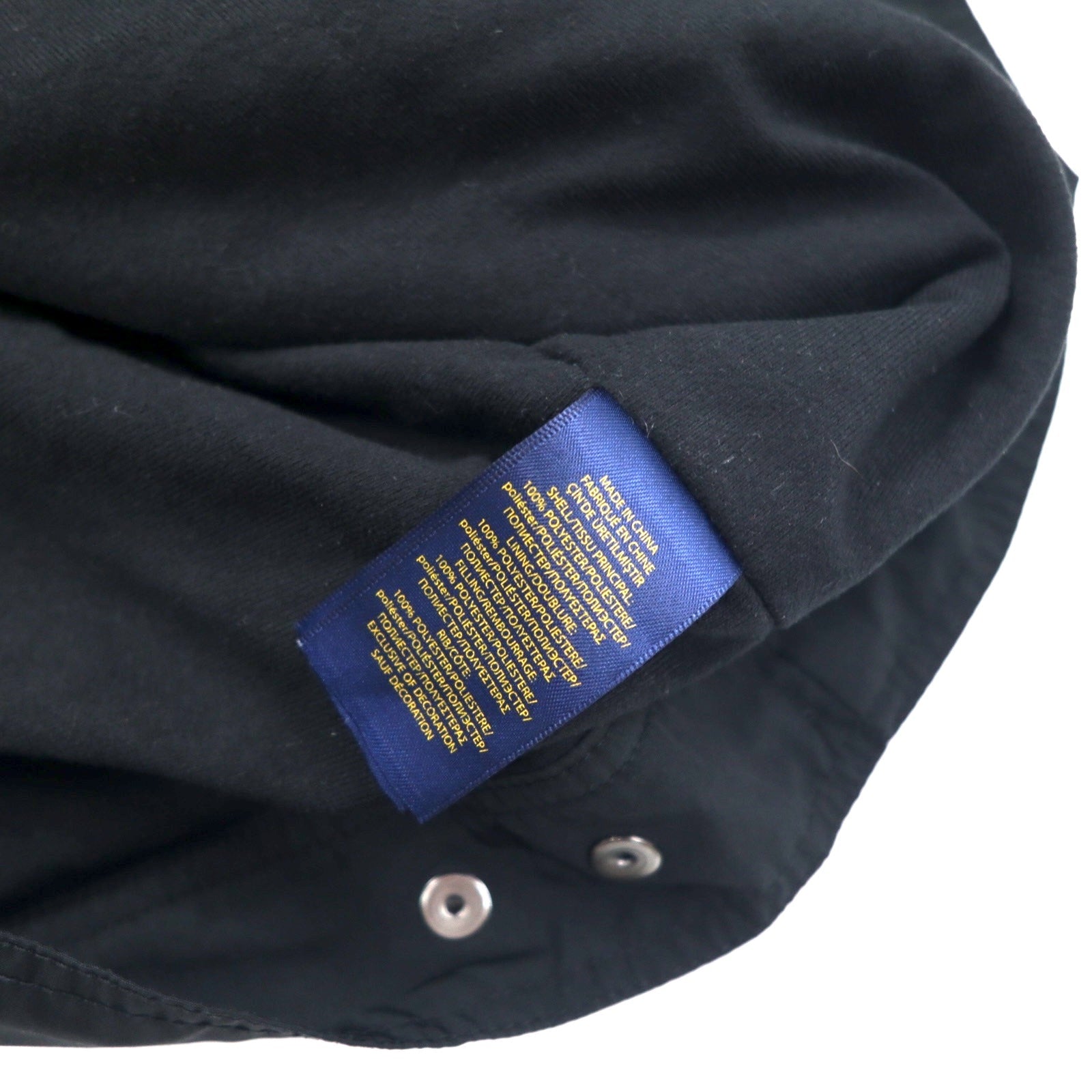 POLO RALPH LAUREN Swingtop Harrington Jacket S Nero Poliestere Cappuccio a scomparsa Ricamo piccolo pony