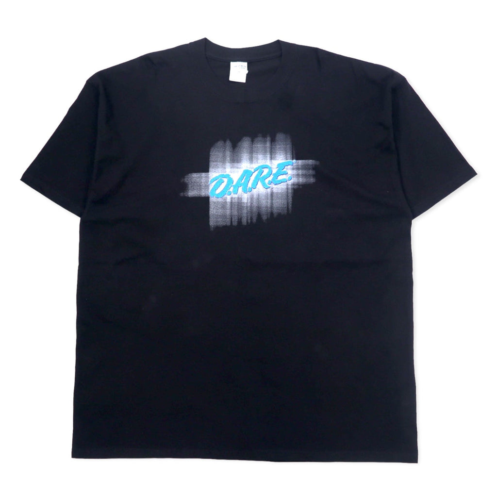 GILDAN T-shirt D.A.R.E. anni '90 stampata XXL nera cotone taglia grande prodotta in Honduras