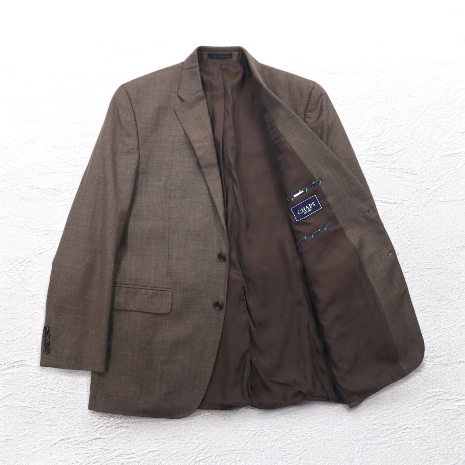 CHAPS 2B Giacca sartoriale completa L Marrone Lana