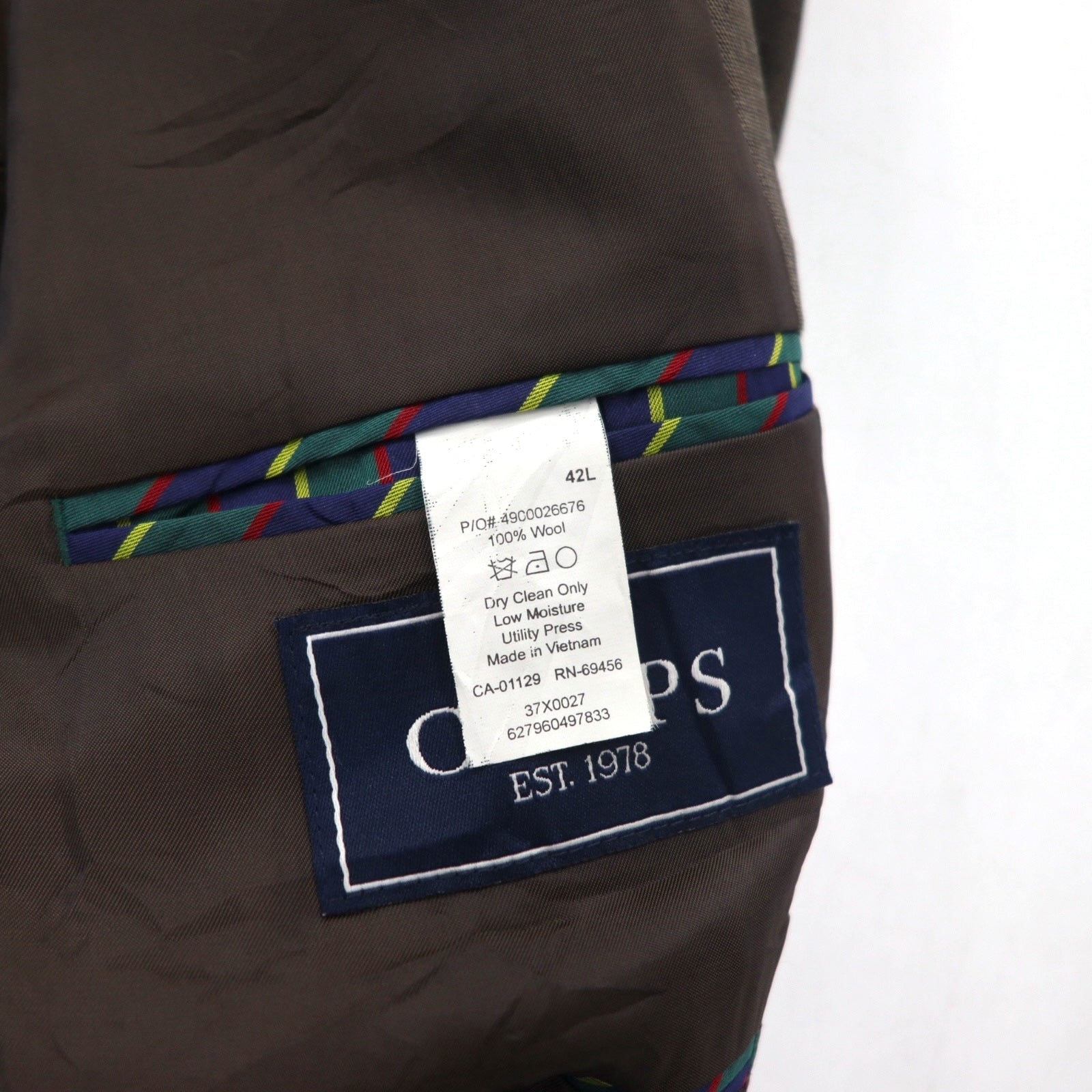 CHAPS 2B Giacca sartoriale completa L Marrone Lana