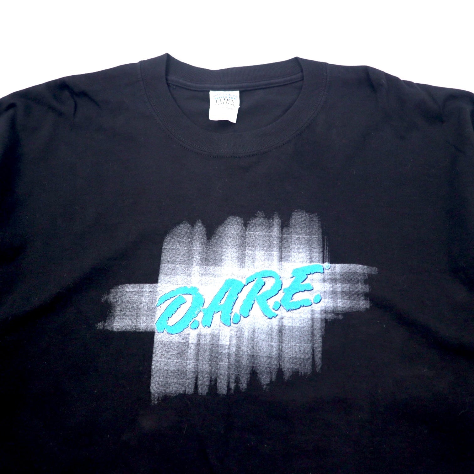 GILDAN T-shirt D.A.R.E. anni '90 stampata XXL nera cotone taglia grande prodotta in Honduras