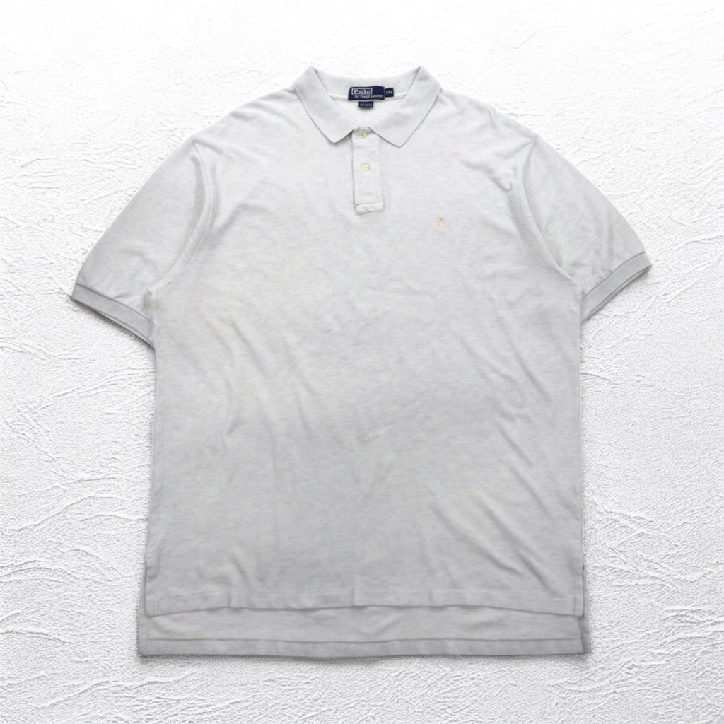 Polo by Ralph Lauren polo anni '90 2XL grigio piquet piccolo ricamo pony taglia grande